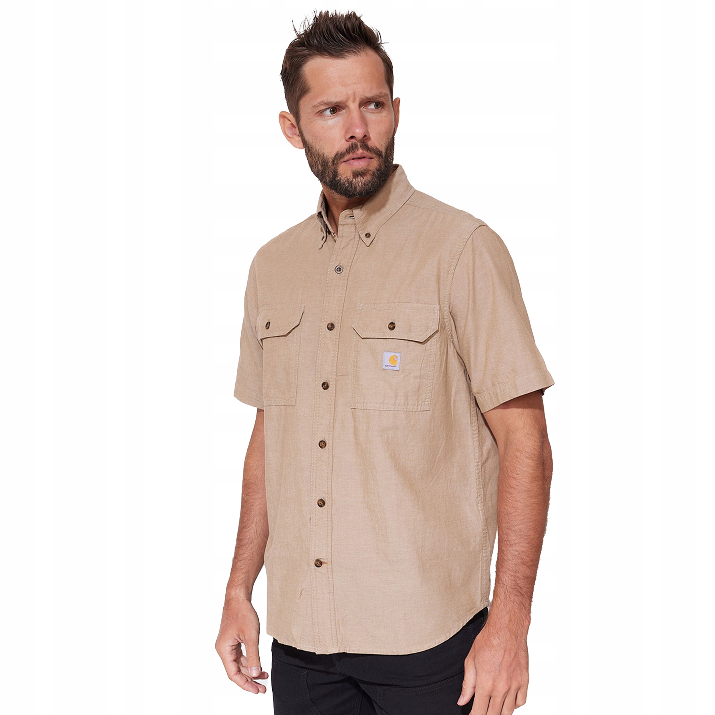 Koszula Carhartt Loose Chambray z krótkim rękawem dark tan chambray L