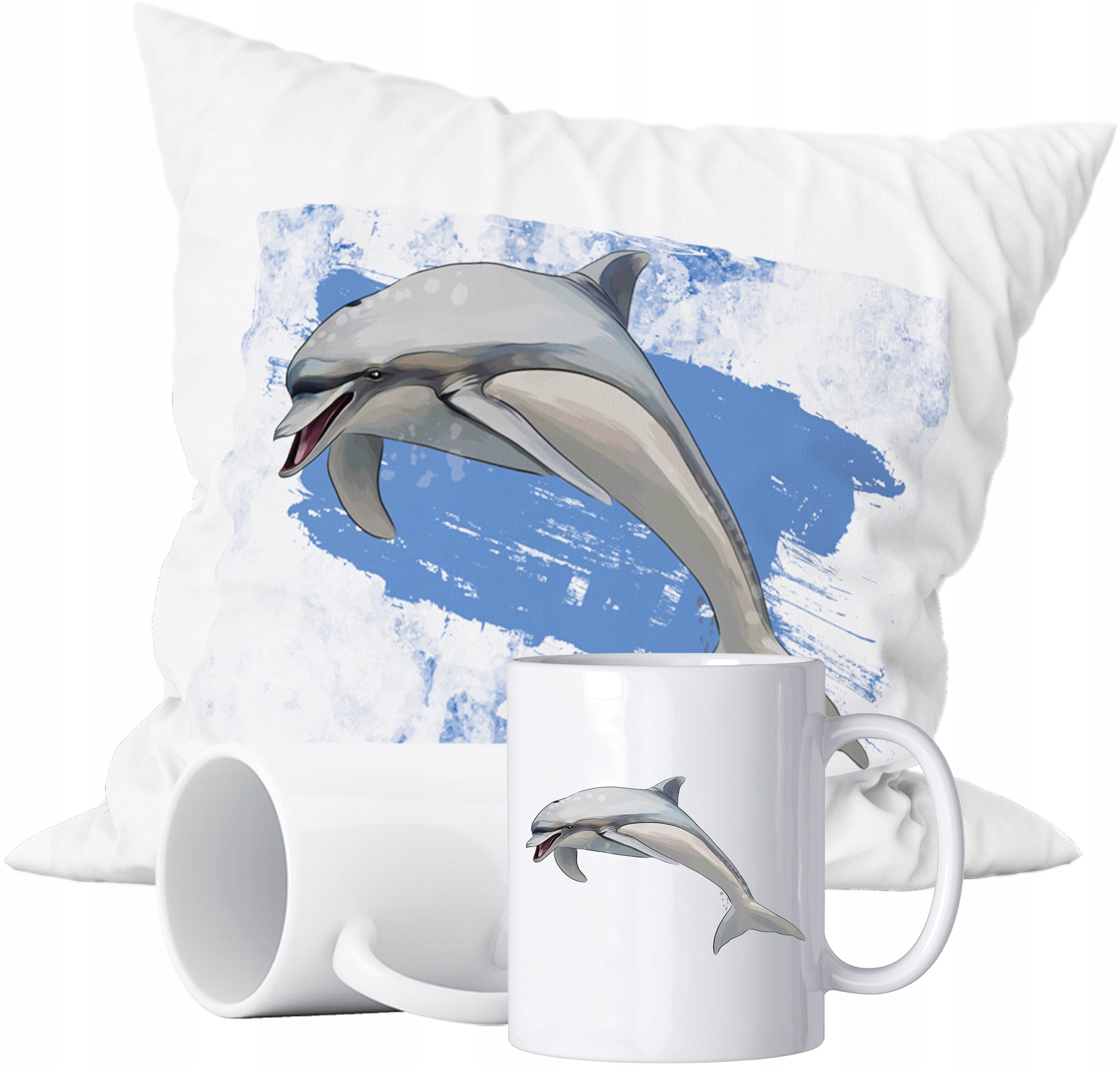 

Zestaw Kubek Poduszka Delfin Motyw Upominek