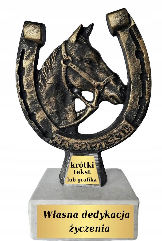 

Statuetka podkowa z własną dedykacją tekst