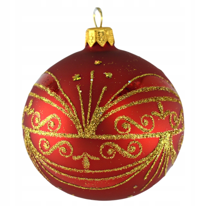 

Bombki czerwone złote ornamenty mat 6 szt. Saco