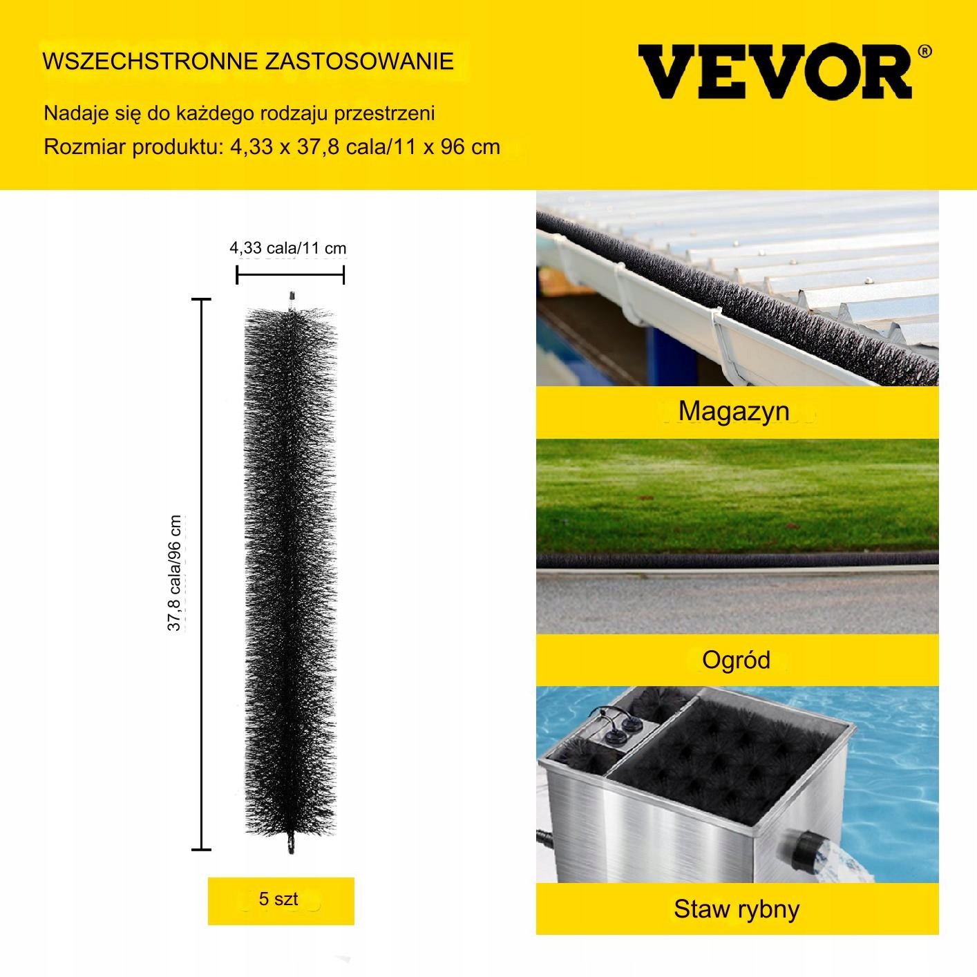 Szczotka Rynnowa 5 cm 10 Szt Marka Vevor