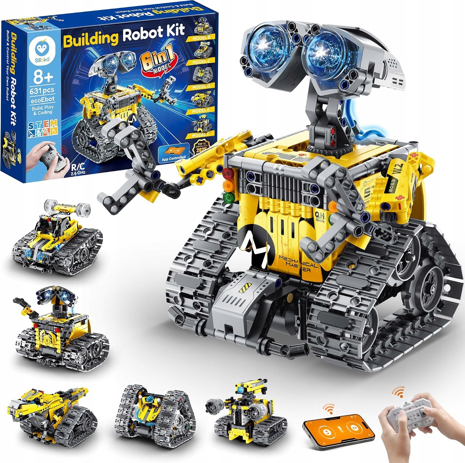 Sillbird 5w1 Zdalnie Sterowane Roboty Edukacyjne dla Dzieci
