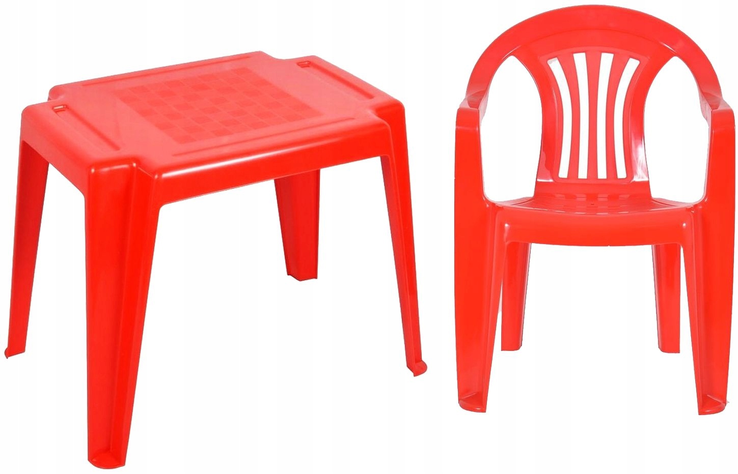 ZESTAW MEBLI DLA DZIECI KRZESŁO STÓŁ CZERWONY 1+1