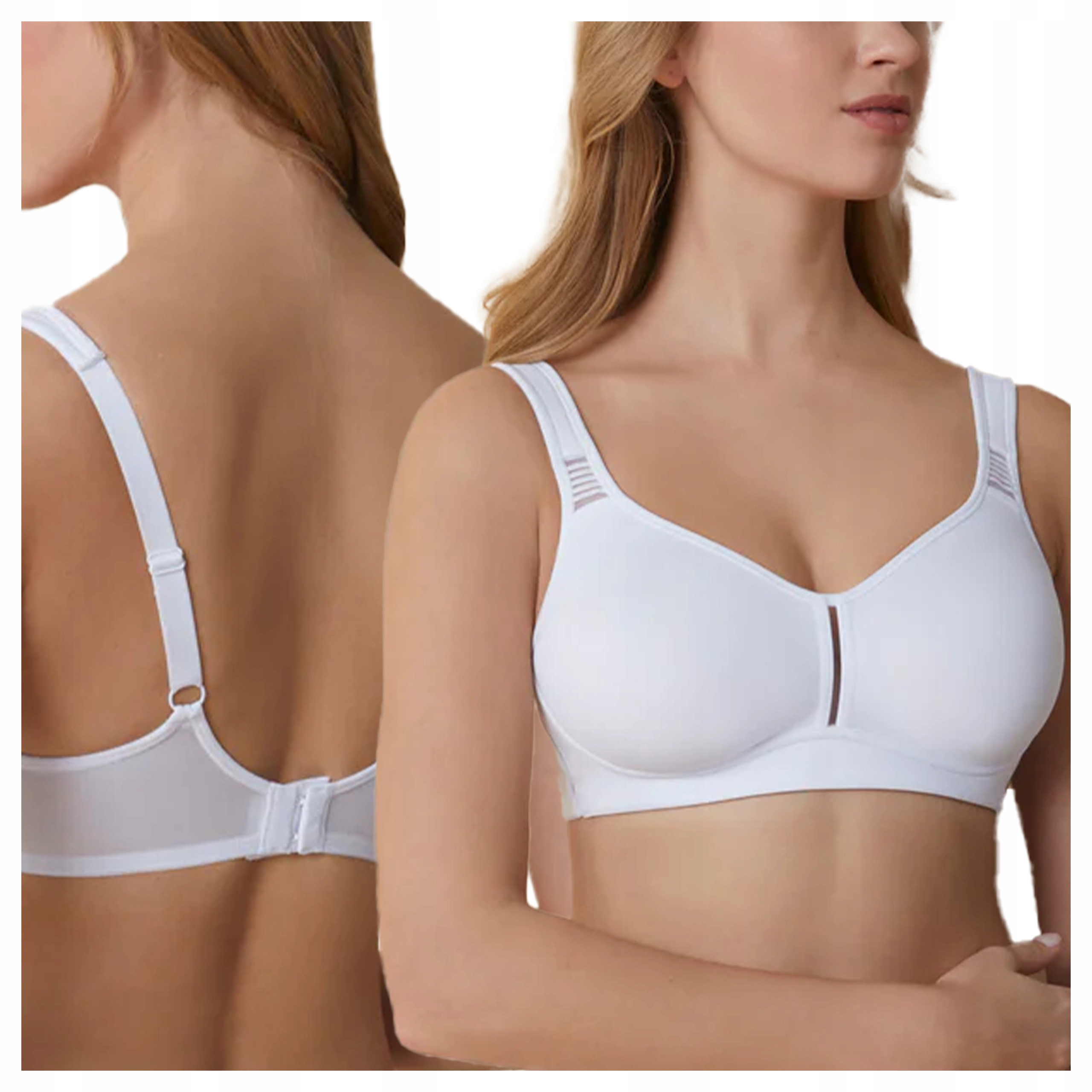 Podprsenka bez kostic Pohodlná podprsenka Ramínka s měkkou houbou Bílá 85F