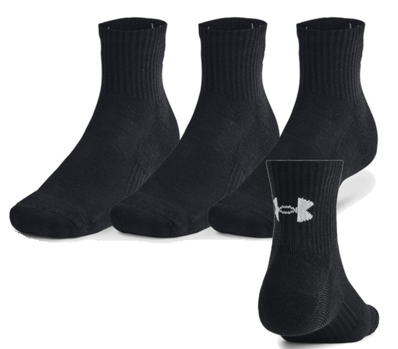 Męskie Czarne Skarpetki 3PAK Under Armour 3/4 Za Kostkę R. 47,5 50,5