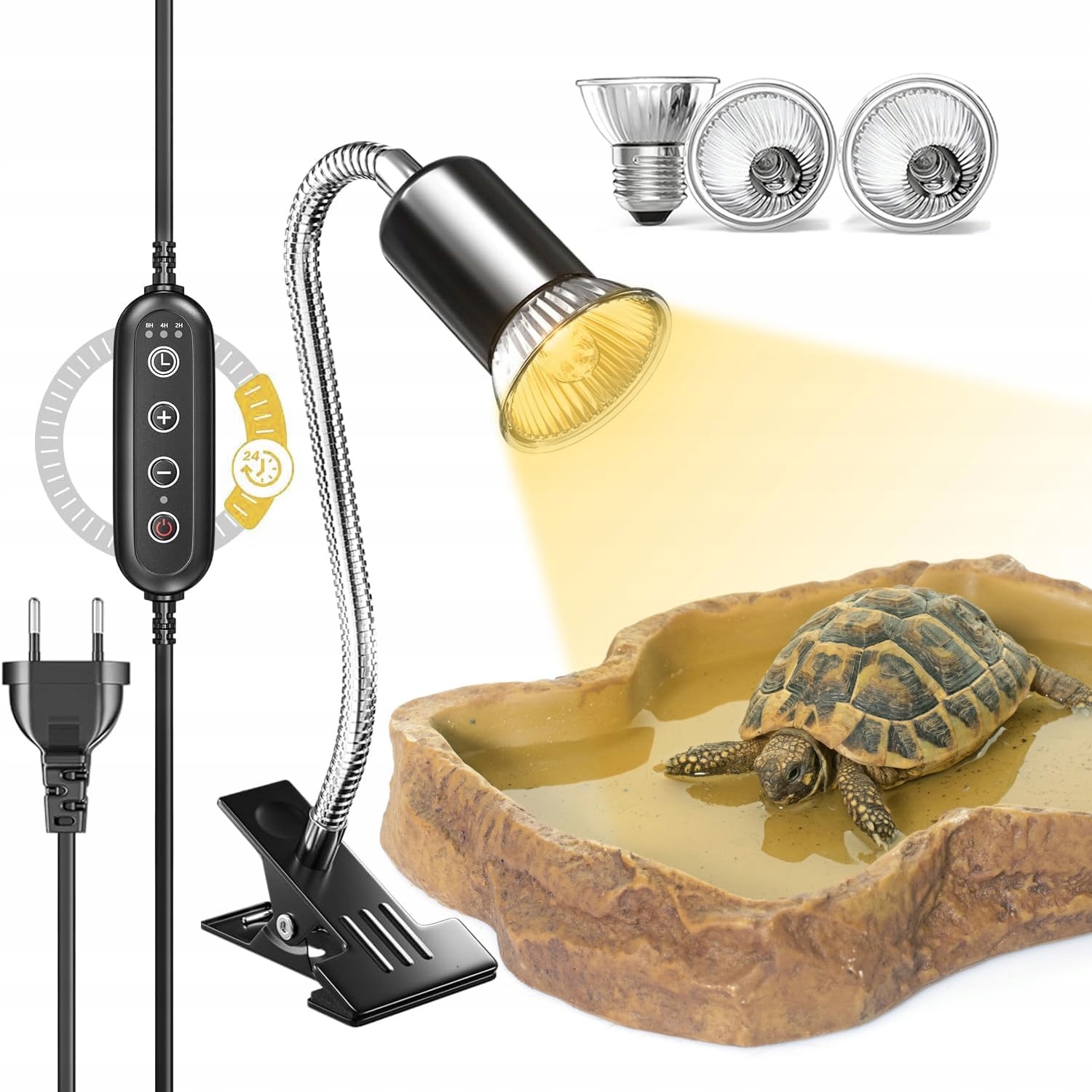 Želví topná lampa, Uva Uvb světlo pro plazy, vyhřívaná topná lampa