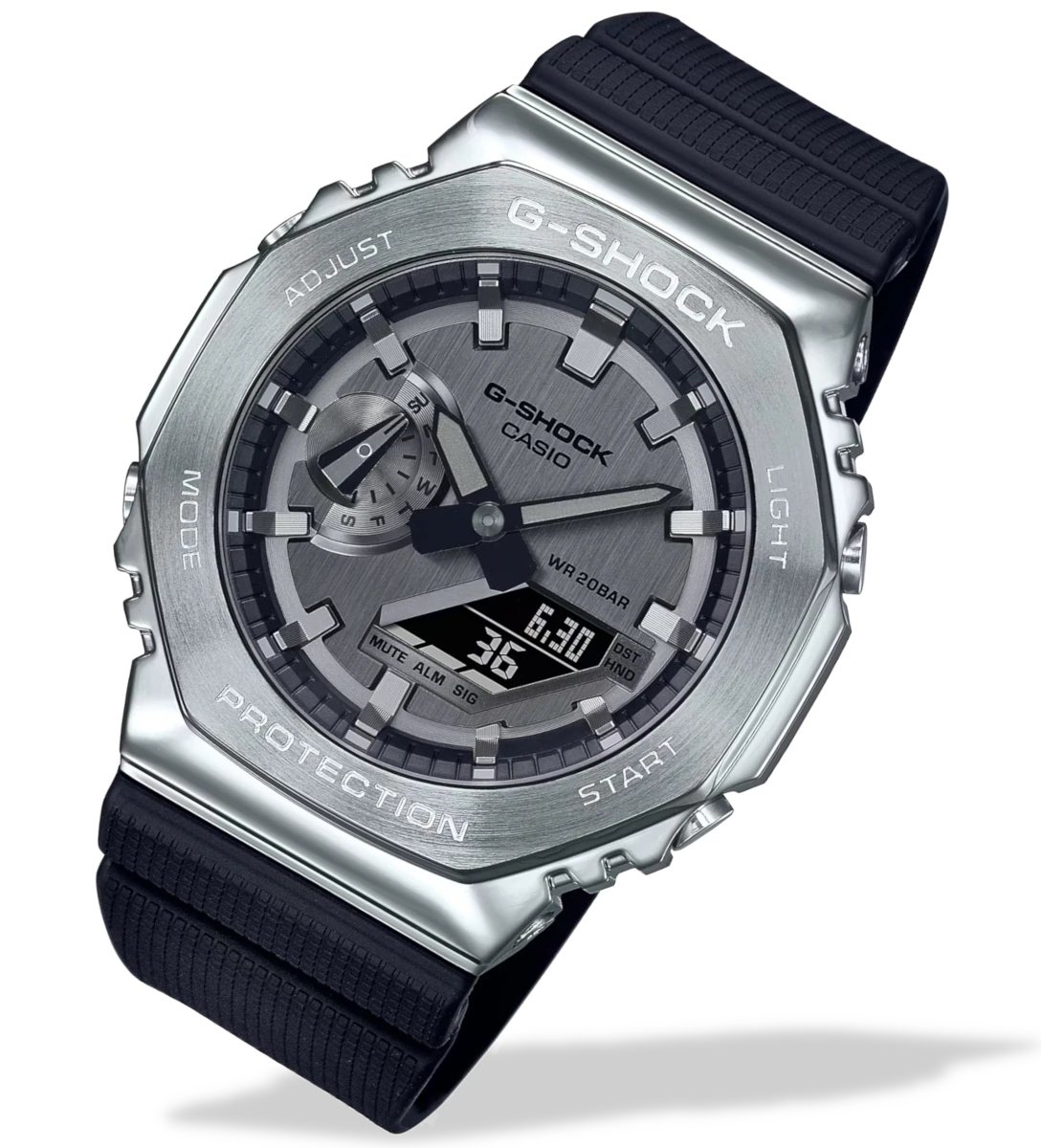Sportovní pánské hodinky na černém řemínku Casio G-Shock Steel GM-2100 +gravírování