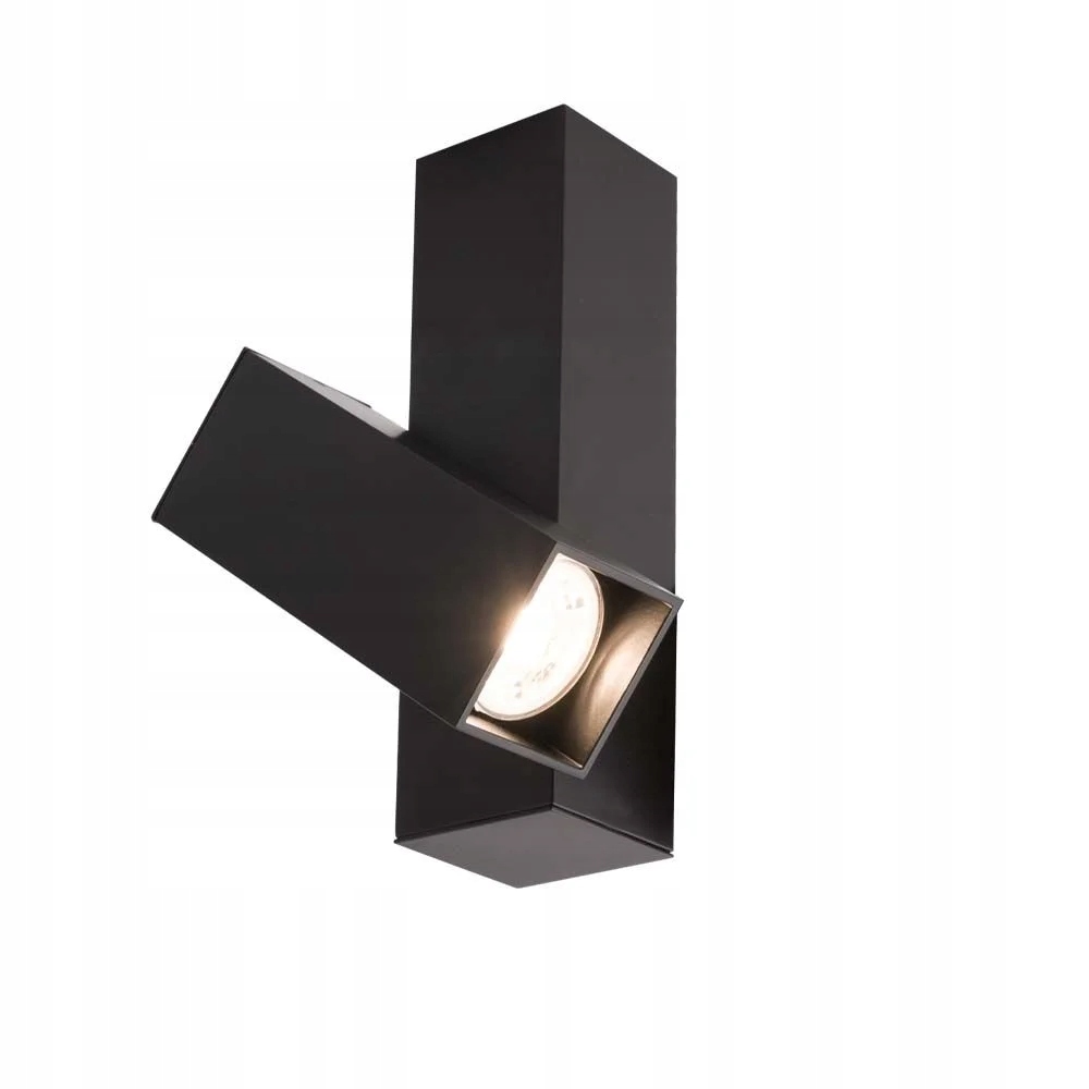 Čierna stropná lampa s nastaviteľnými obdĺžnikovými reflektormi Shilo