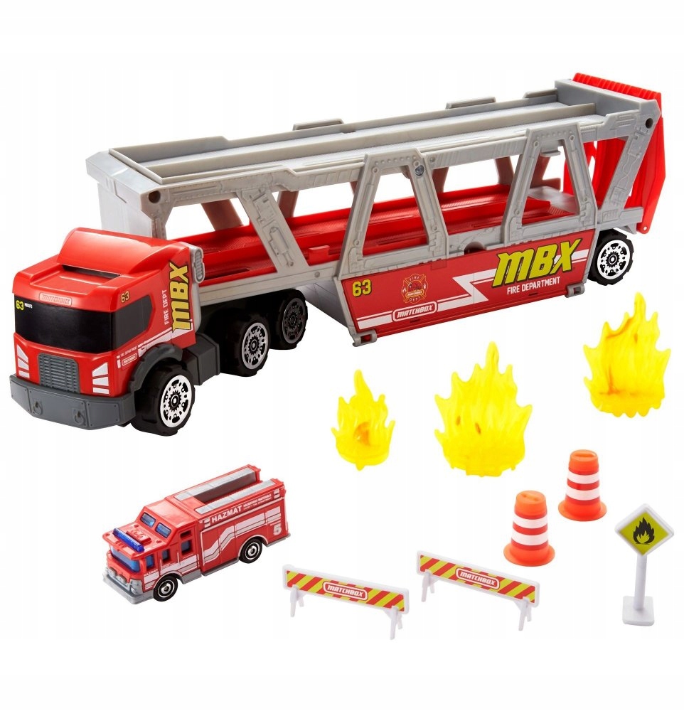 

Matchbox Transporter Wóz strażacki Ciężarówka +akc