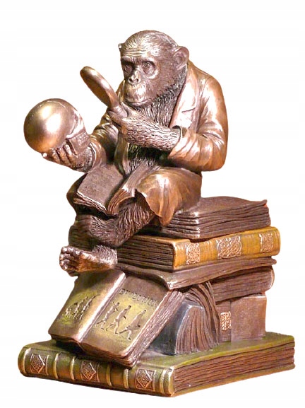 MAŁPA SZYMPANS UCZONY SZKATUŁKA na PREZENT Figurka