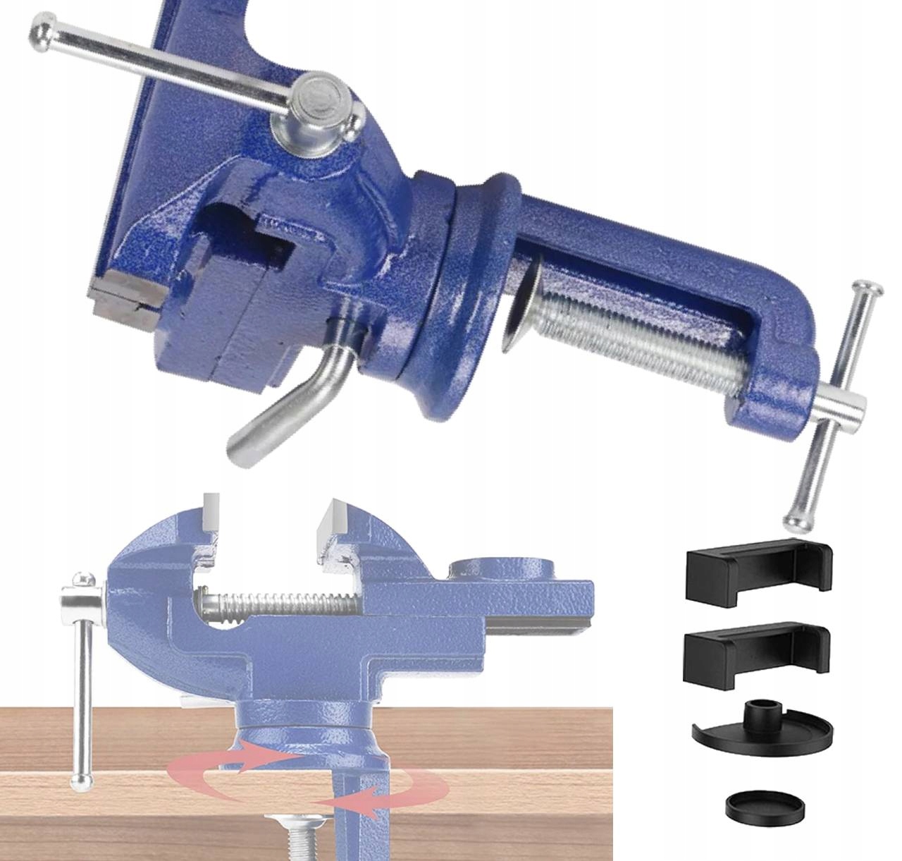 Mini svěrák 80 mm otočný o 360° Stolní svěrák s kovadlinkou Stolní svěrák