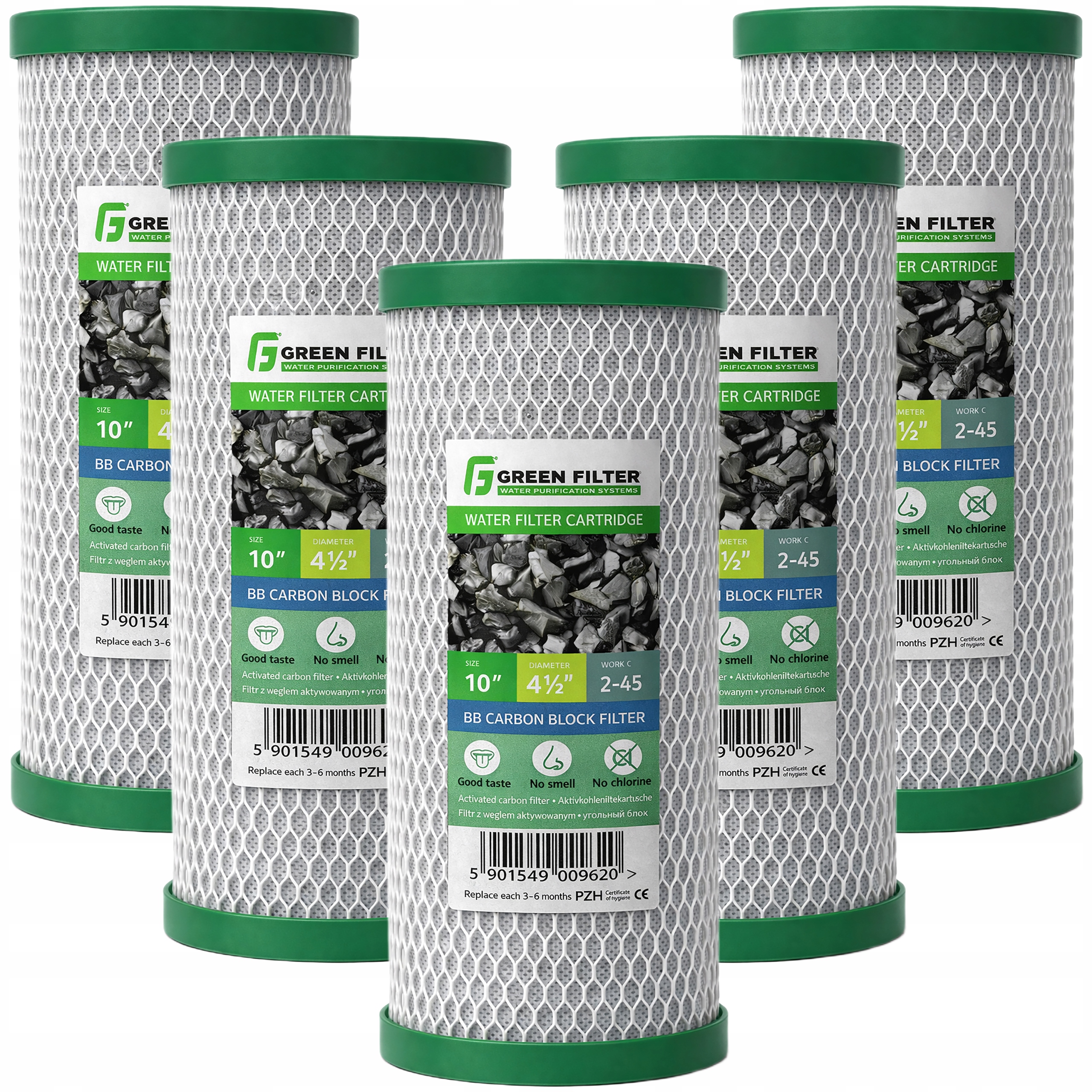 Wkład Z Węgla Aktywnego 10' Big Blue Usuwa Chlor, Metale Ciężkie