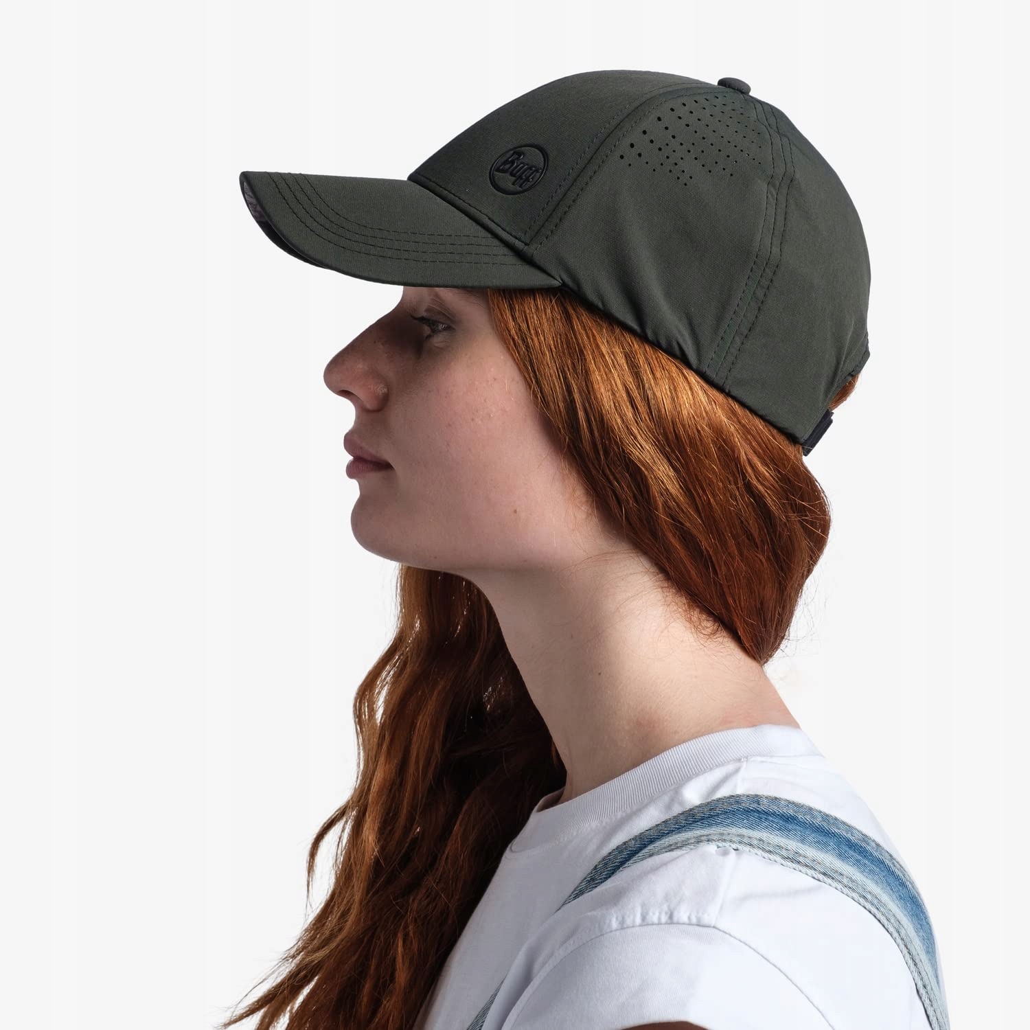 Buff Unisex Trek Cap Hashtag Moss Green Materiał dominujący Poliester