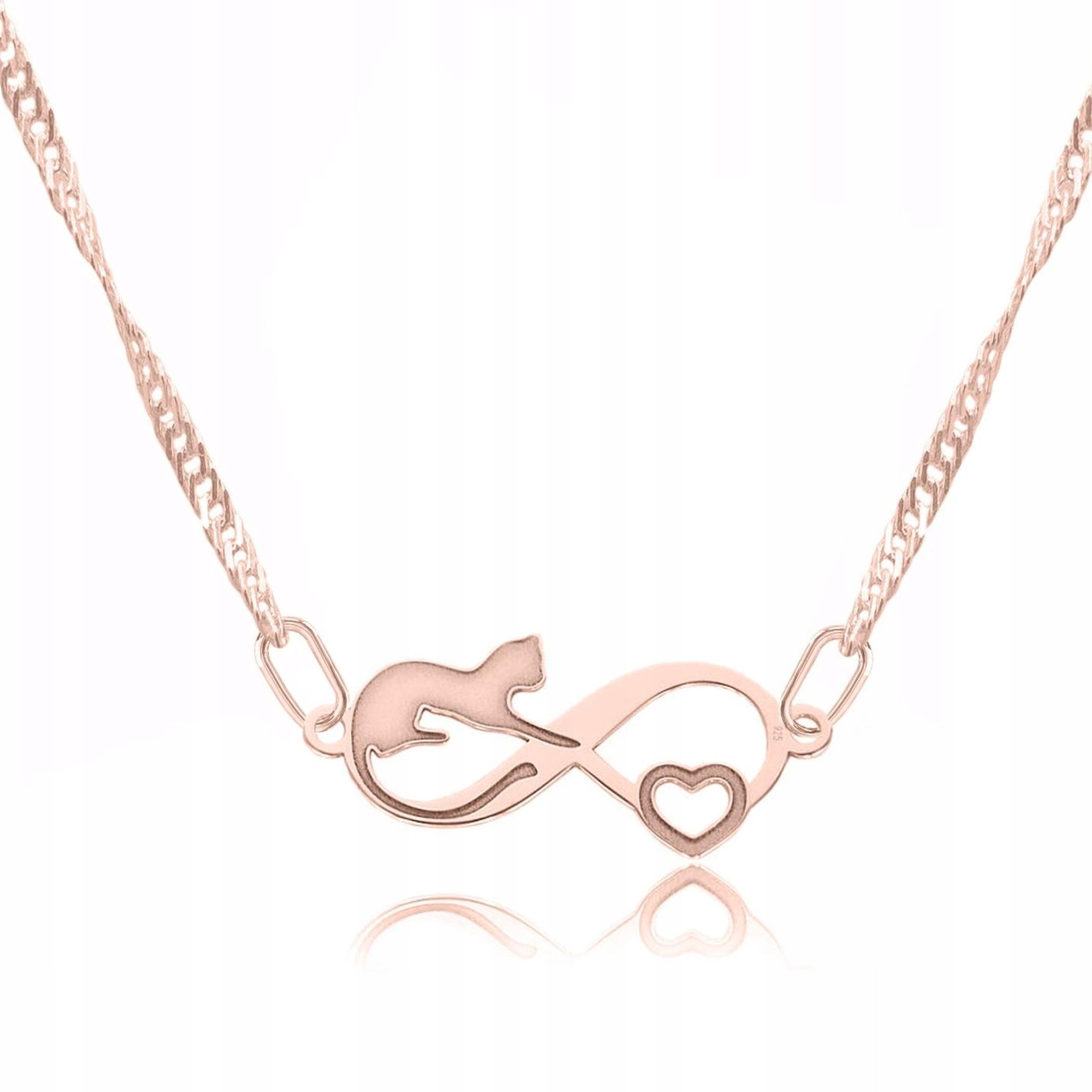 Náhrdelník Pozlacené srdce s kočkou Srdíčko Kočka Stříbro 925