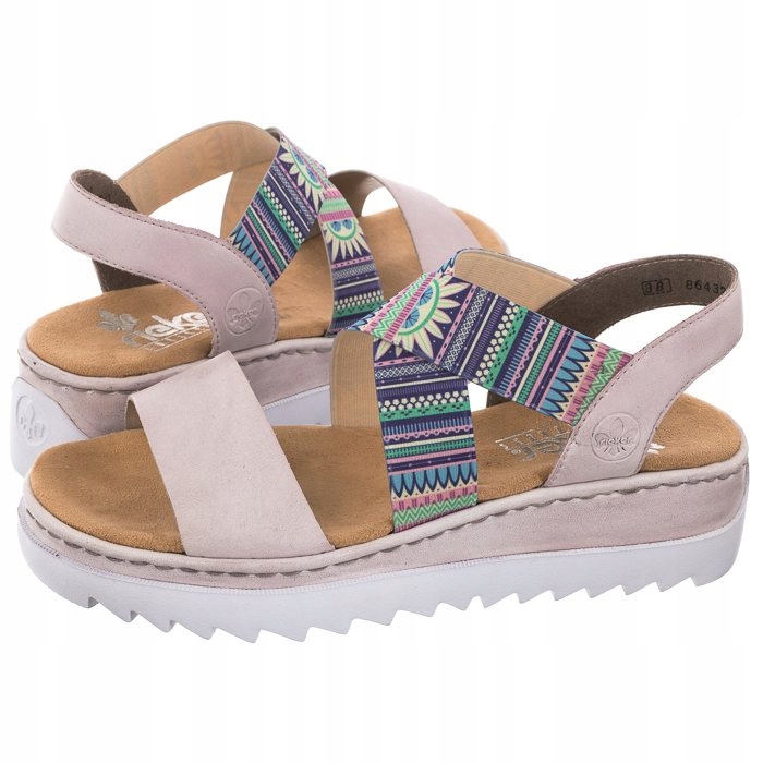

Buty Damskie Sandały na Koturnie Rieker V44G8-30