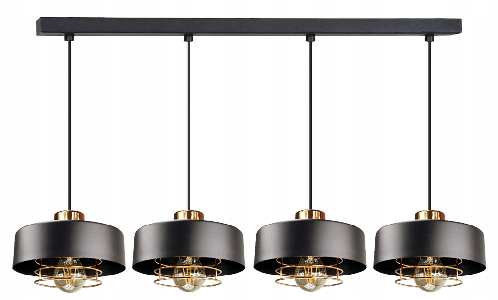 Závesná lampa nad jedálenský stôl Loft Spiro čierna medená luster lampy