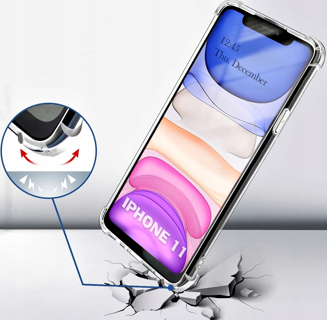 Etui ANTI SHOCK WYSPA do APPLE IPHONE 11 +SZKŁO Dedykowana marka Apple
