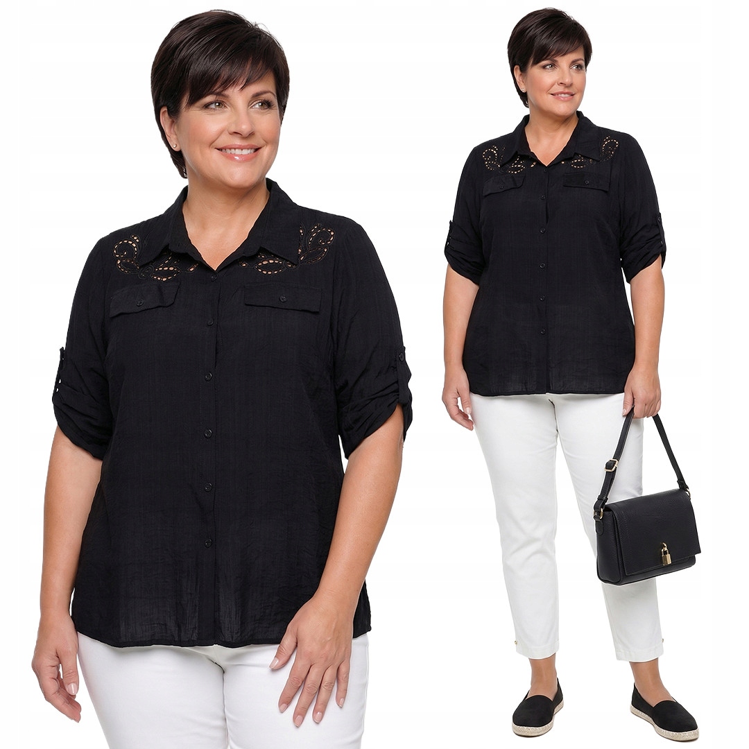 Černá košile plus size velikost 50
