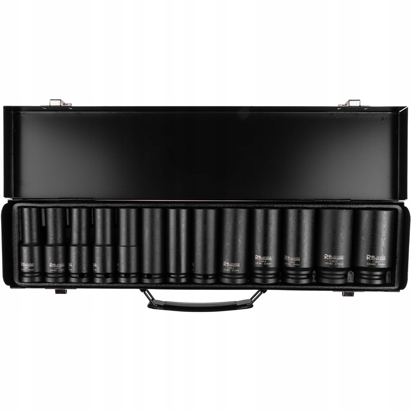 ZESTAW KOMPLET NASADEK KLUCZY UDAROWYCH DŁUGICH 1/2'' 10-30 MM 13 ELEMENTÓW Marka RICHMANN