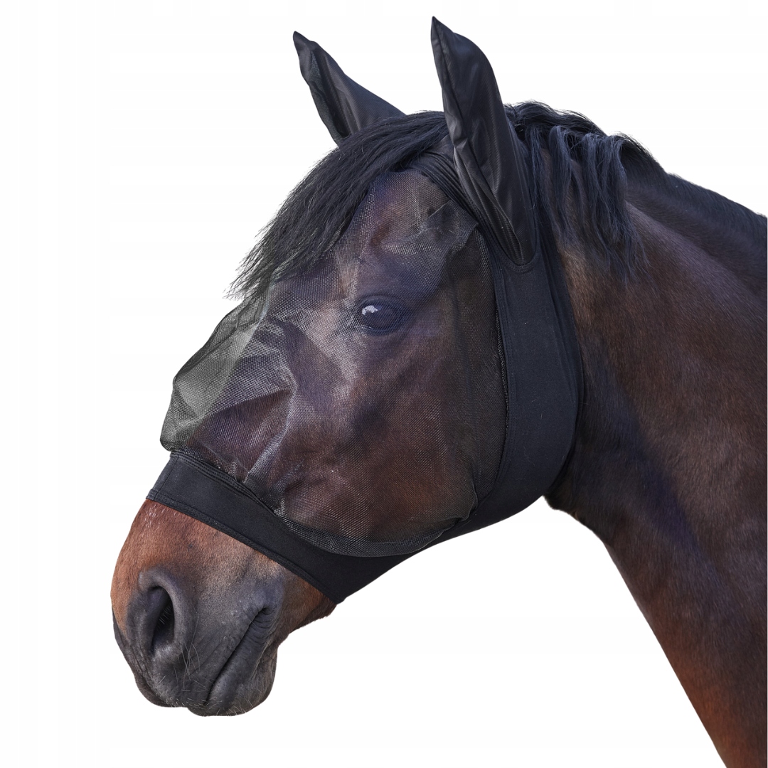 Lehká potápěčské brýle proti hmyzu pro koně Skinny Fly Mask Waldhausen Černý Pon