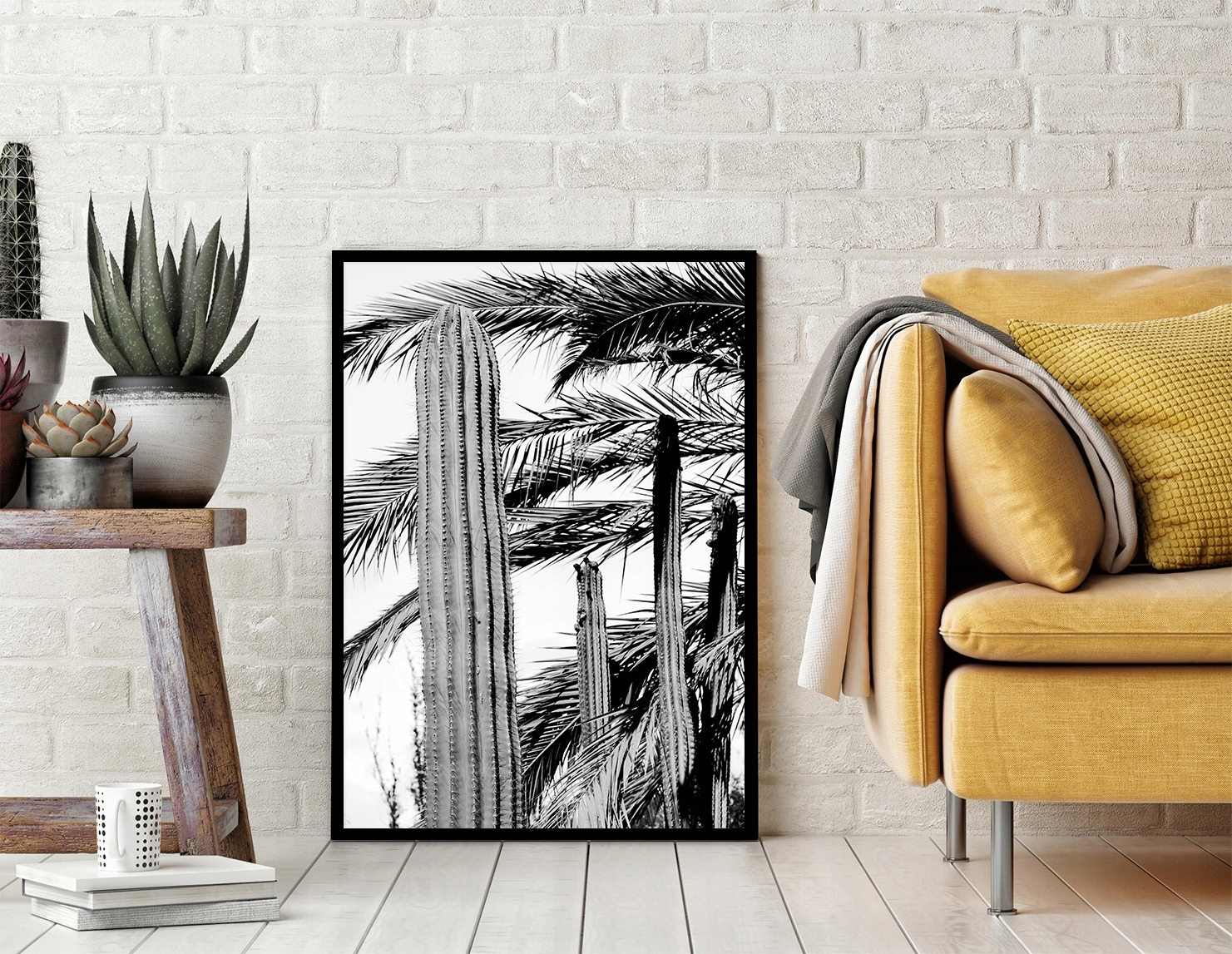 OBRAZ PLAKAT W RAMIE 43x33 cm Kaktusy P685 Marka inna