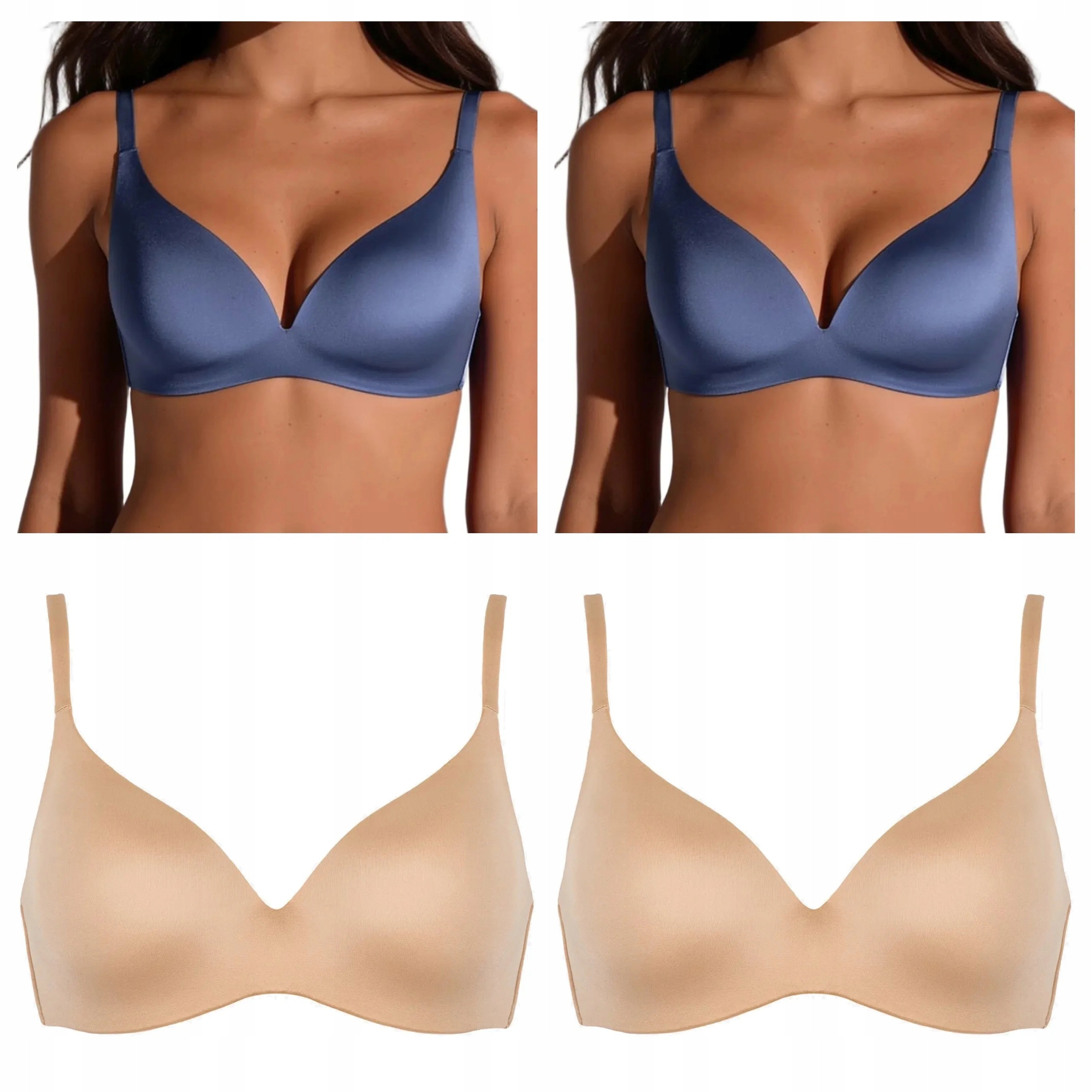 4x vyztužená podprsenka z mikrovlákna Lormar One 2x hnědá 2x jeans 75B