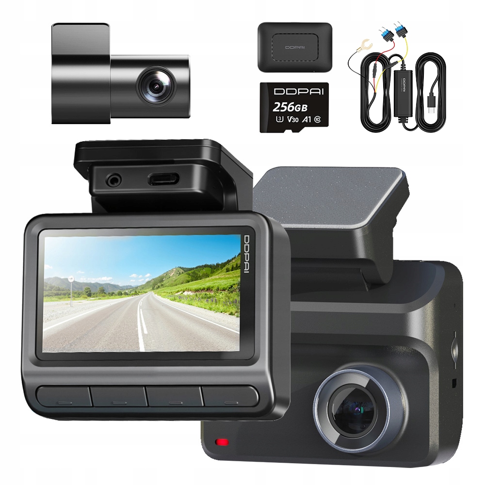 Kamera Ddpai Videorekordér Z50 Pro 4K Gps 256GB Zadní Modul 4G Sada