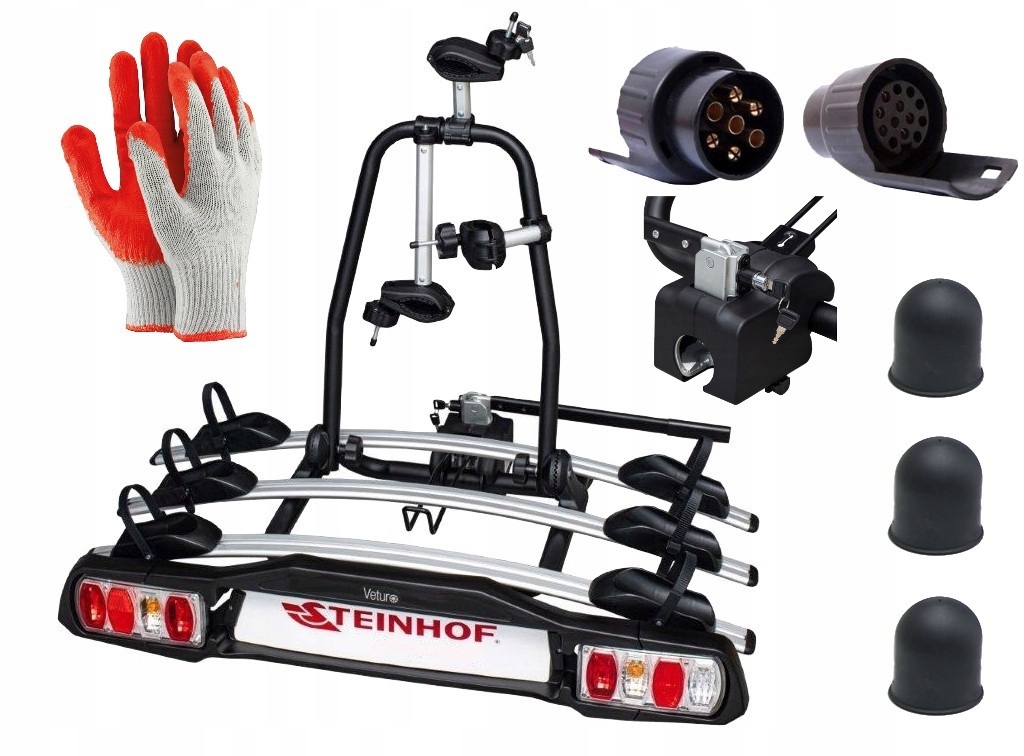 Bagażnik rowerowy na hak 3 rowery Steinhof Veturo 3 45 kg