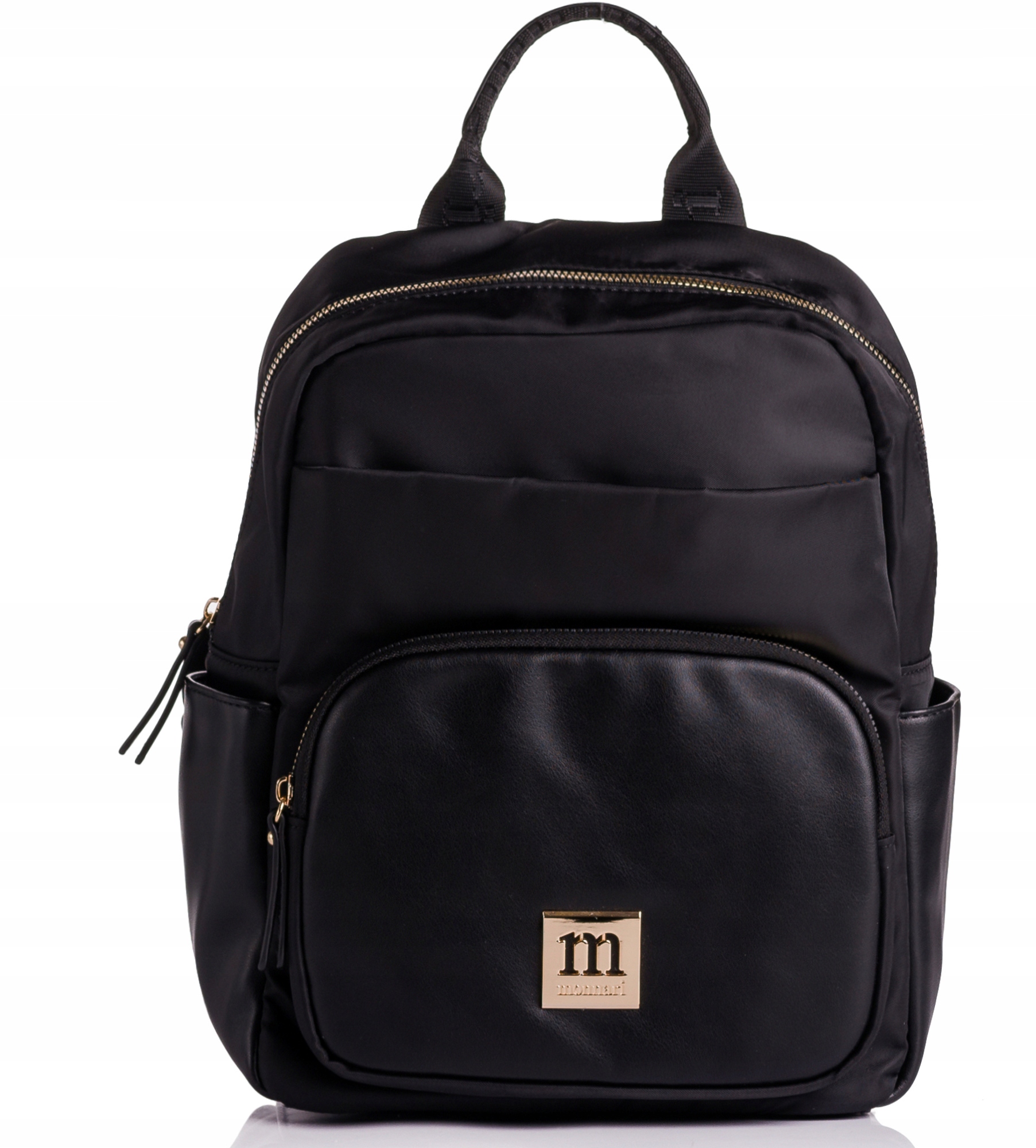 Plecak Damski Monnari Miejski Czarny Logo Praktyczny Stylowy Miejski Czarny