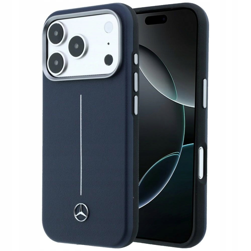 Etui Mercedes Leather Semi Wrap Iconic Line MagSafe do iPhone 17 Pro