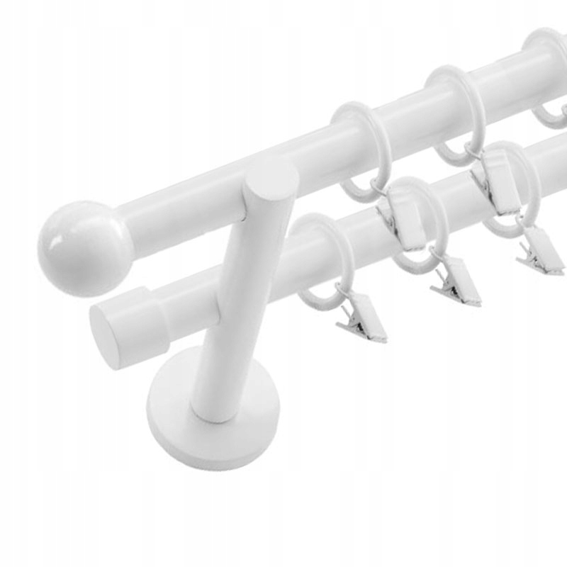 

Biały karnisz 270 cm nad okno 19+19 mm z żabkami