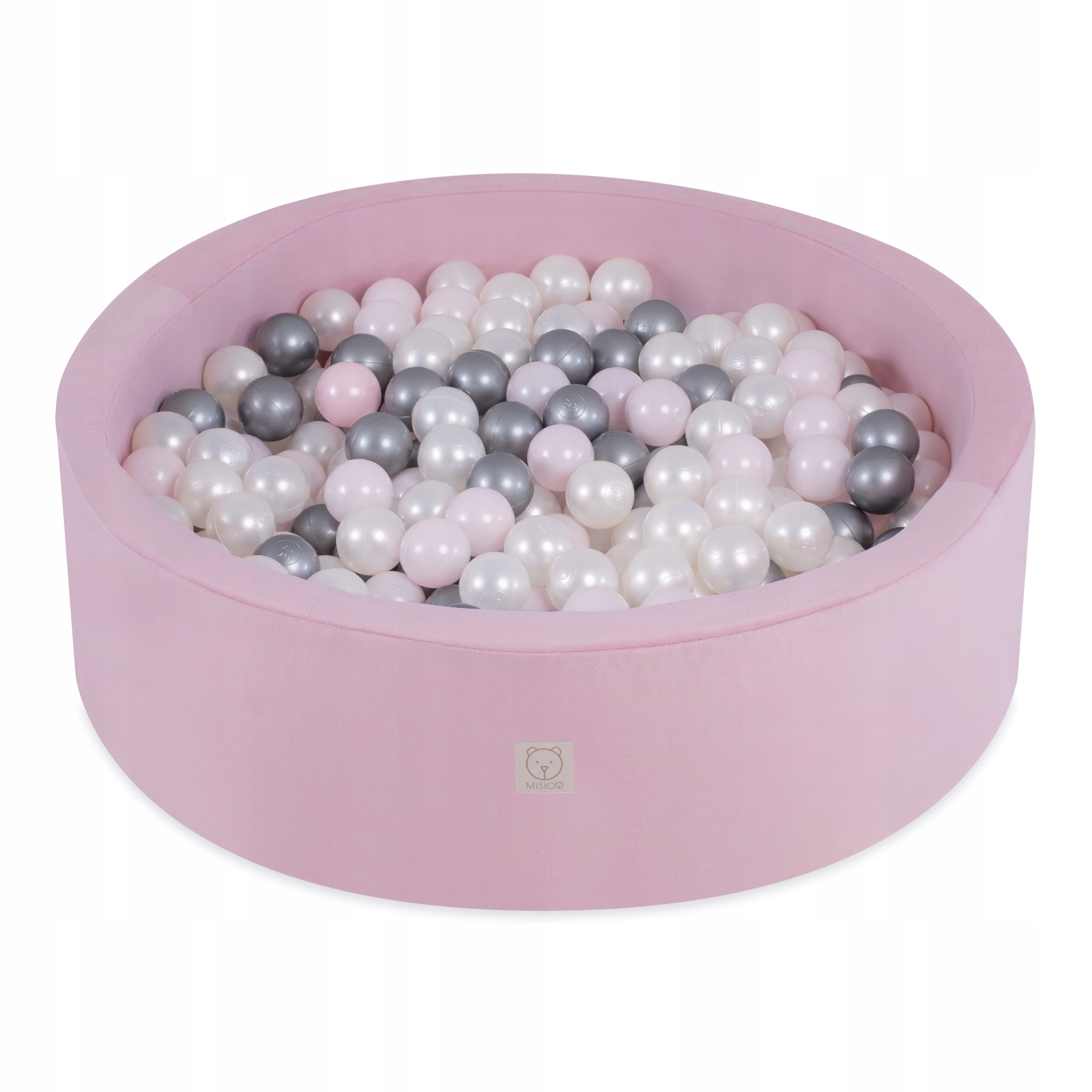 Suchy Basen z Kulkami 90x30 dla Dzieci Różowy Velvet 200 piłek MISIOO