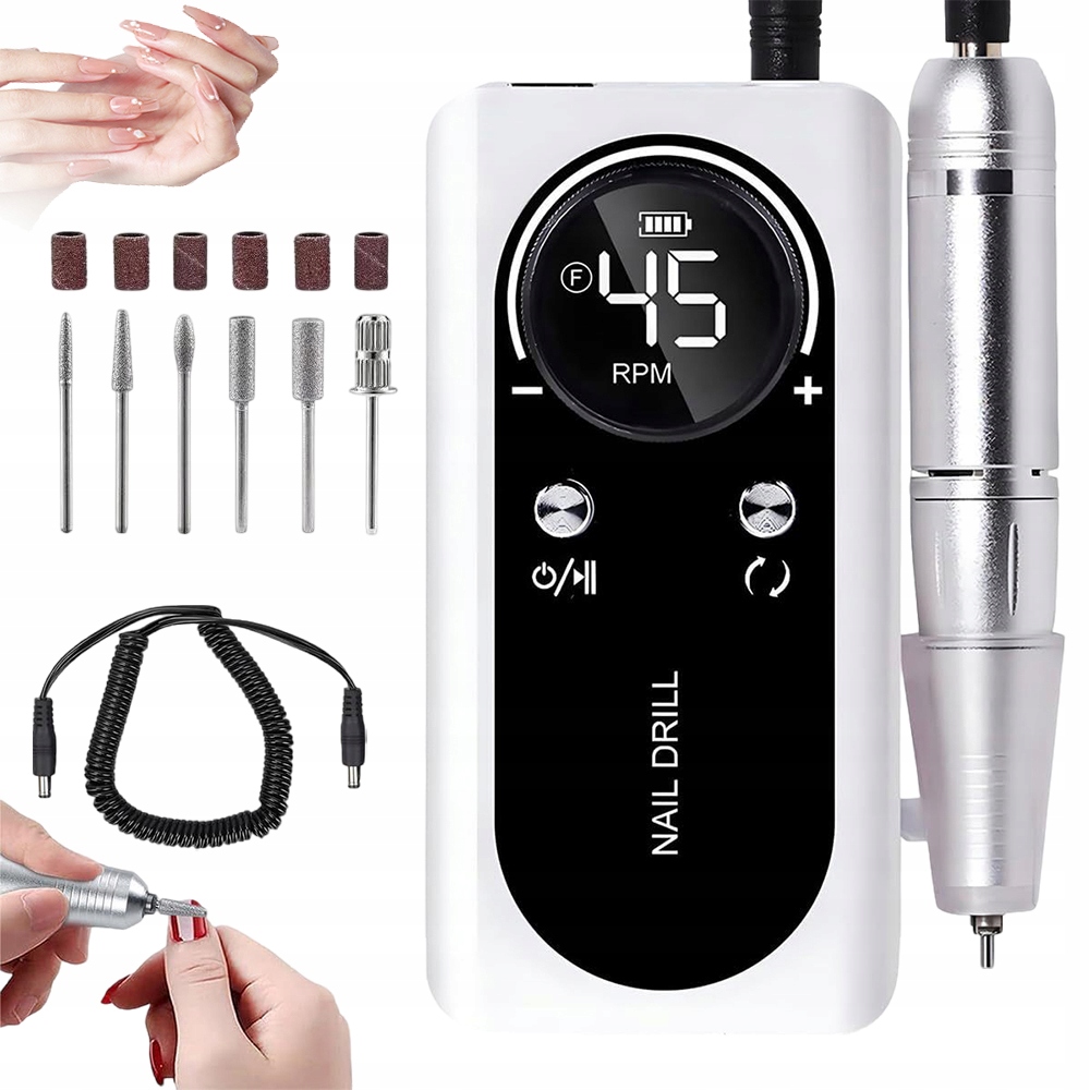 Elektrická Bruska Pro Frézování Nehtů 45000 Ot./min 2000 Mah Usb