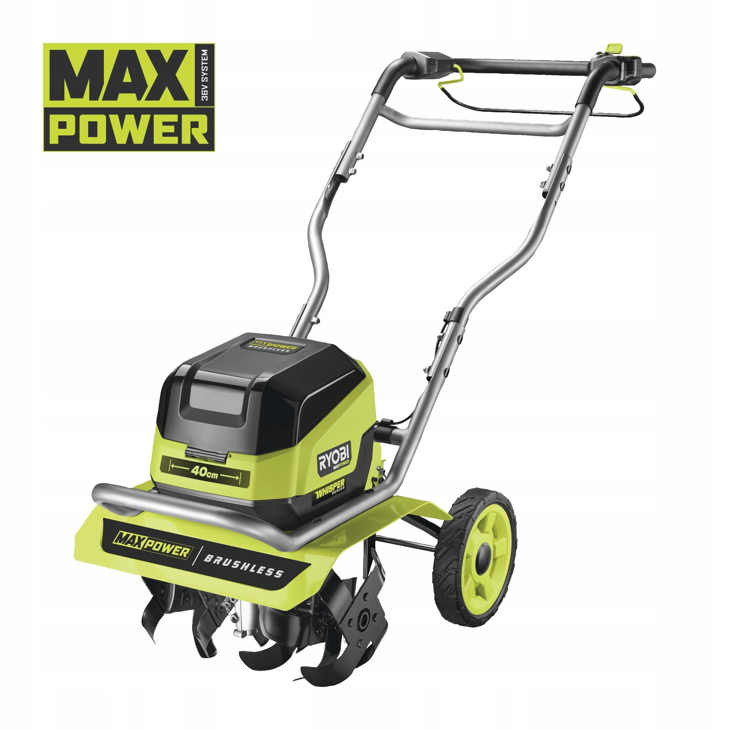 Ryobi RY36CVXA 36V bezuhlíkový kultivátor nastaviteľná šírka záberu 28-40cm