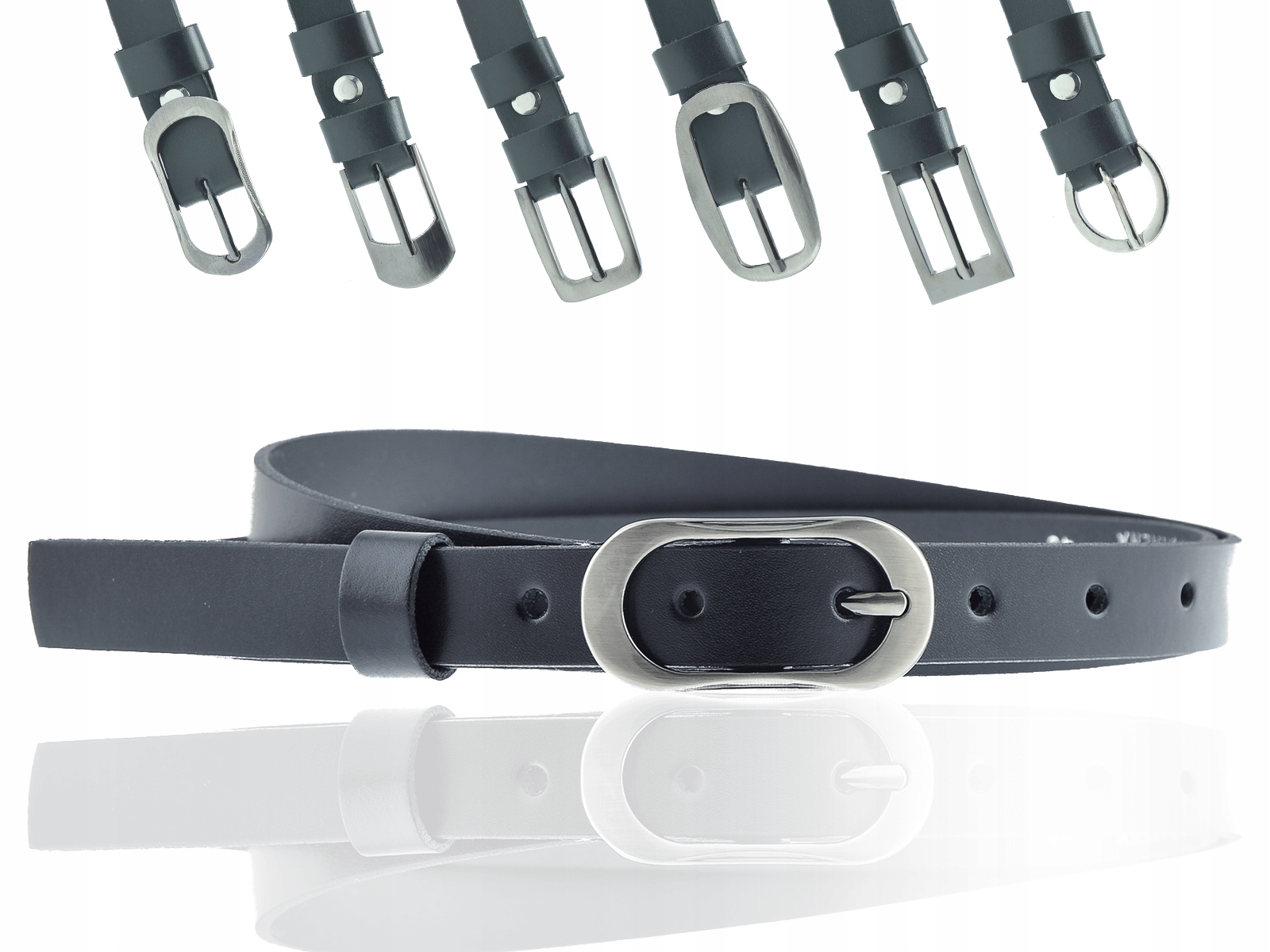 

Pasek wąski Skórzany Sepher Czarny 2cm XL (120cm)