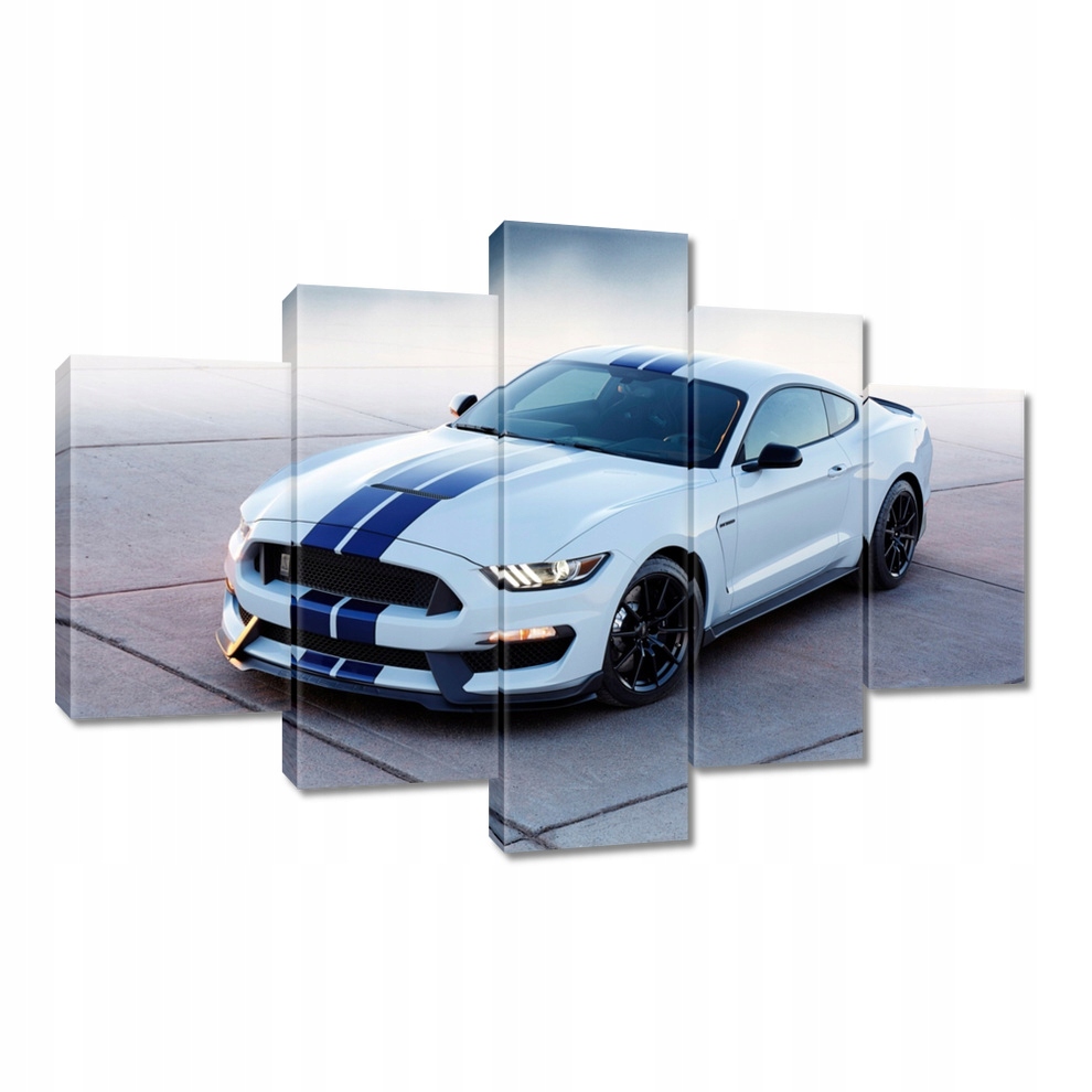 

Obraz 120x80 Biały Ford Mustang