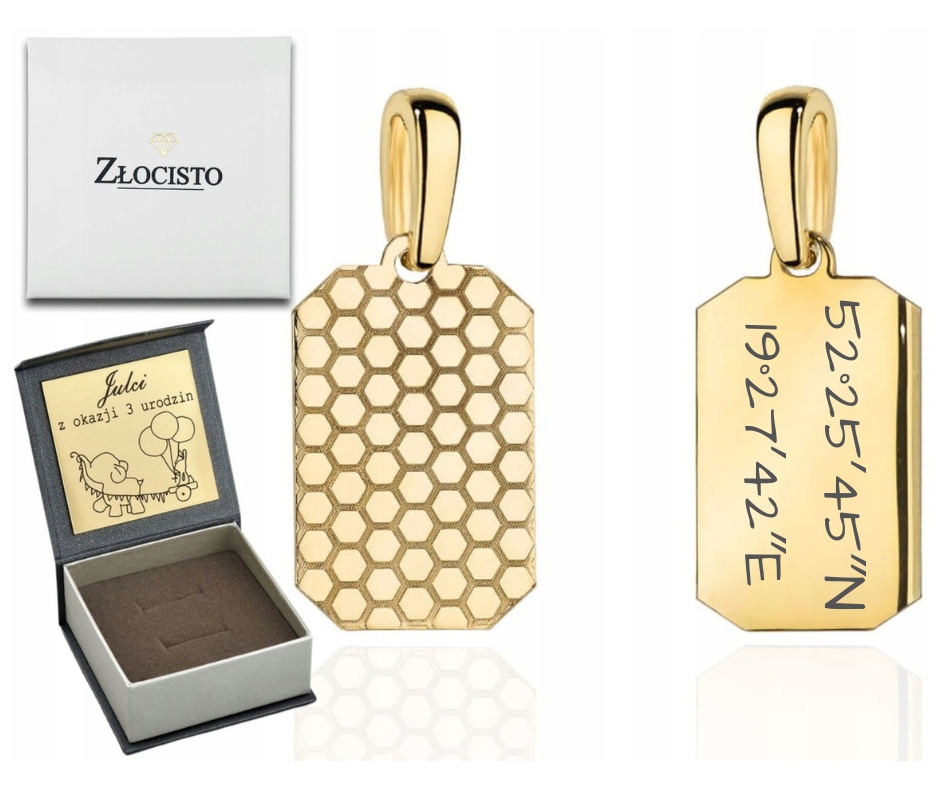 Zlatý Oboustranný Přívěsek Pod Gravírování