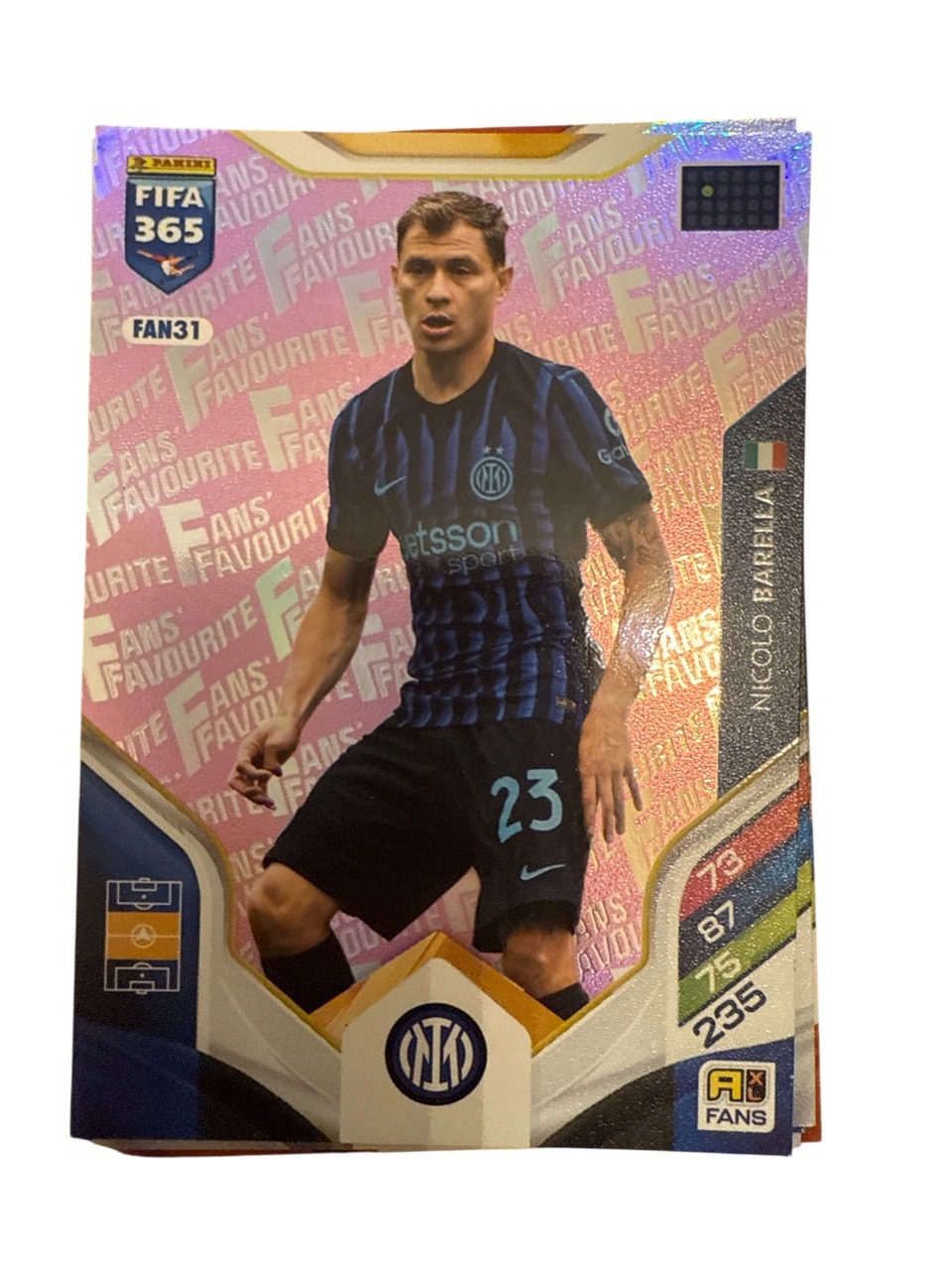 Fifa 365 2026 Adrenalyn XL Panini Fans FAN31 Barella różowa pink