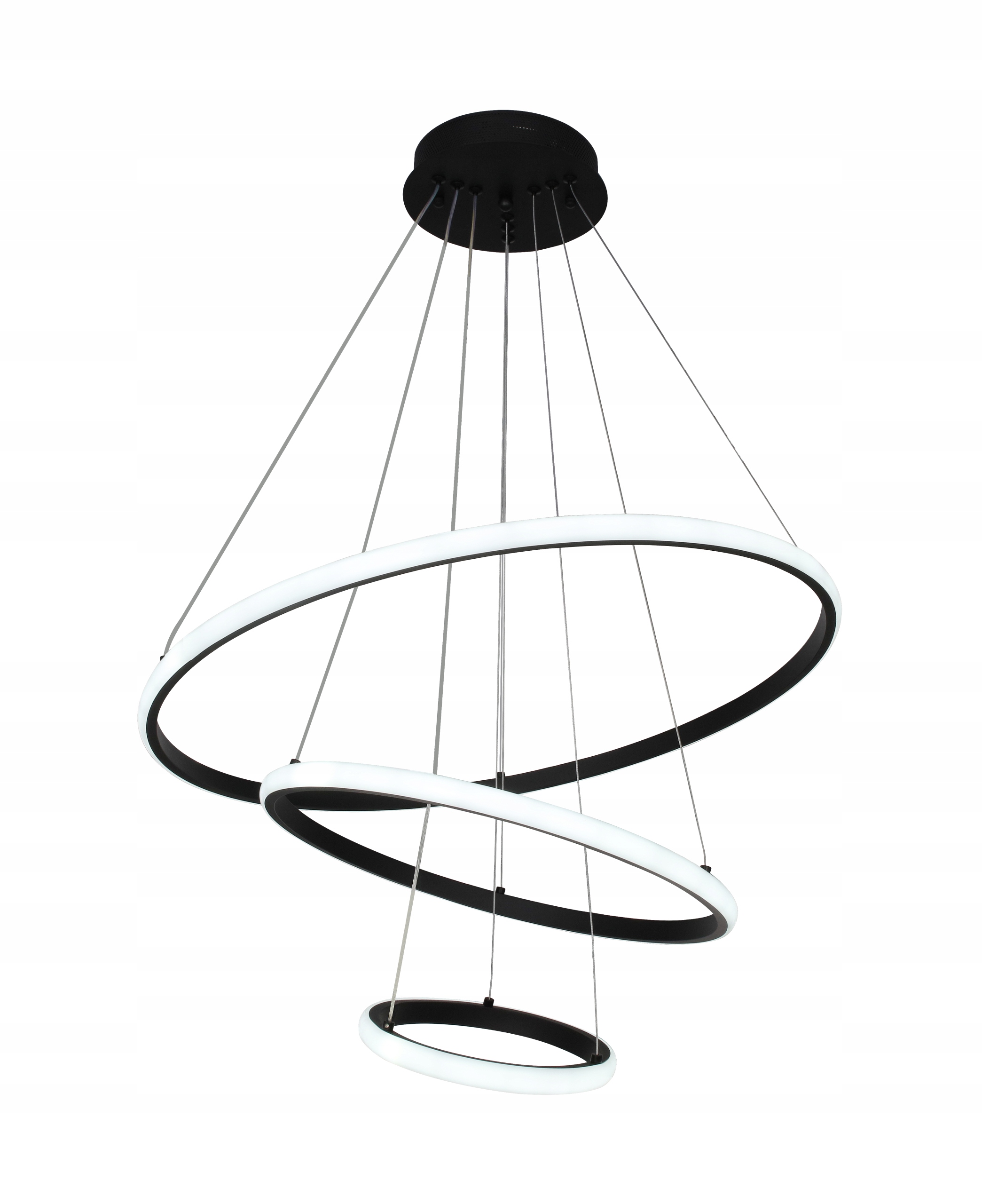 Brimeti Závesná lampa čierna Led 45W nastaviteľná s diaľkovým ovládaním do jedálne