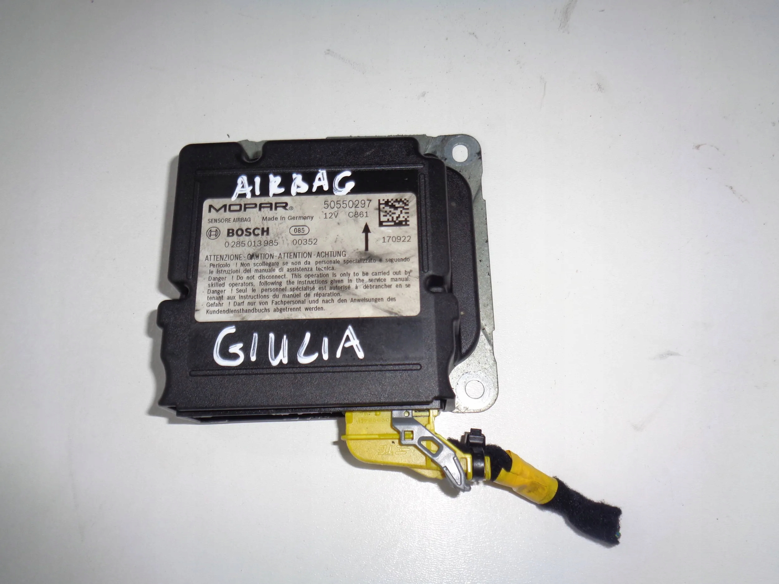 ALFA GIULIA SENSOR module airbag of the airbags 18R