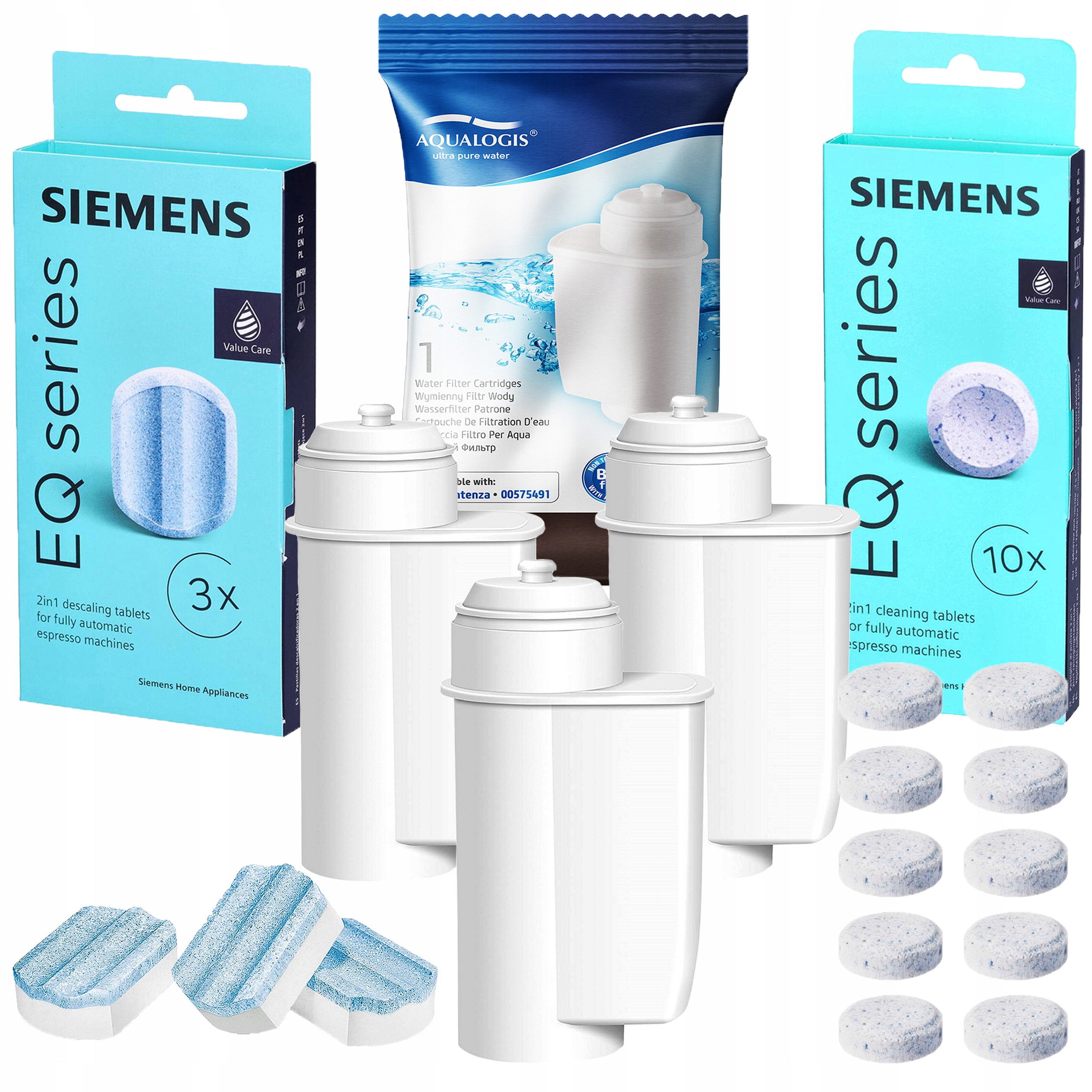 Levně Sada Siemens Tablety TZ80001+ Odvápňovač TZ80002 3xFiltr do kávovaru