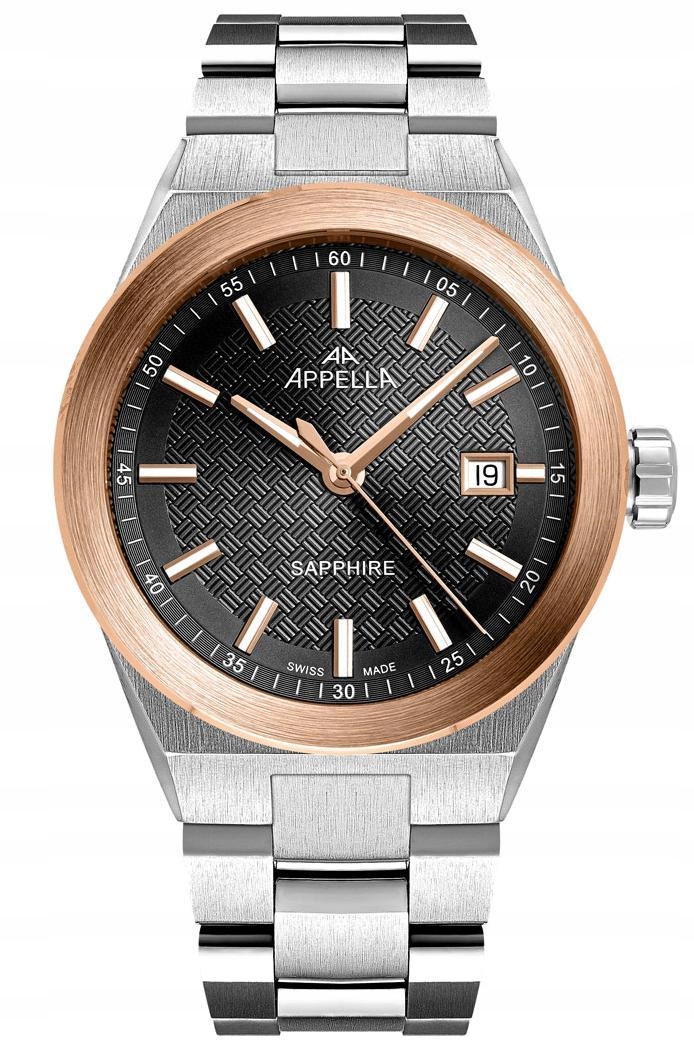 Nové Originální Pánské hodinky Appella L70015.R116Q Safírové datumovka, gravírování