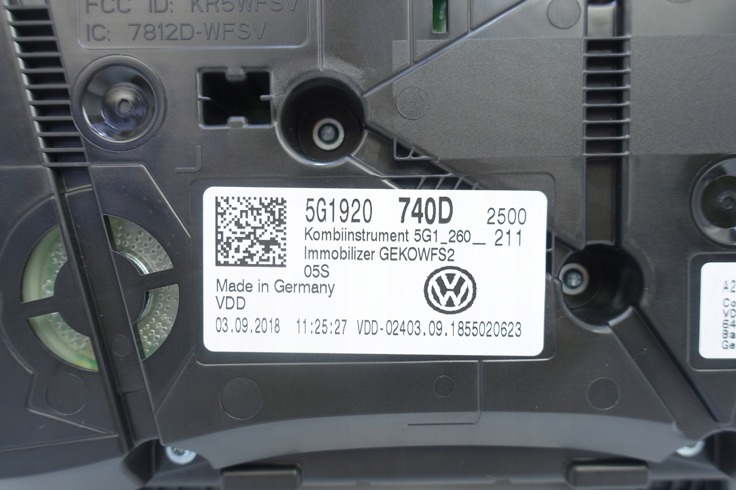 dials dials VW GOLF VII 7 5G 47436KM 5G1920740D