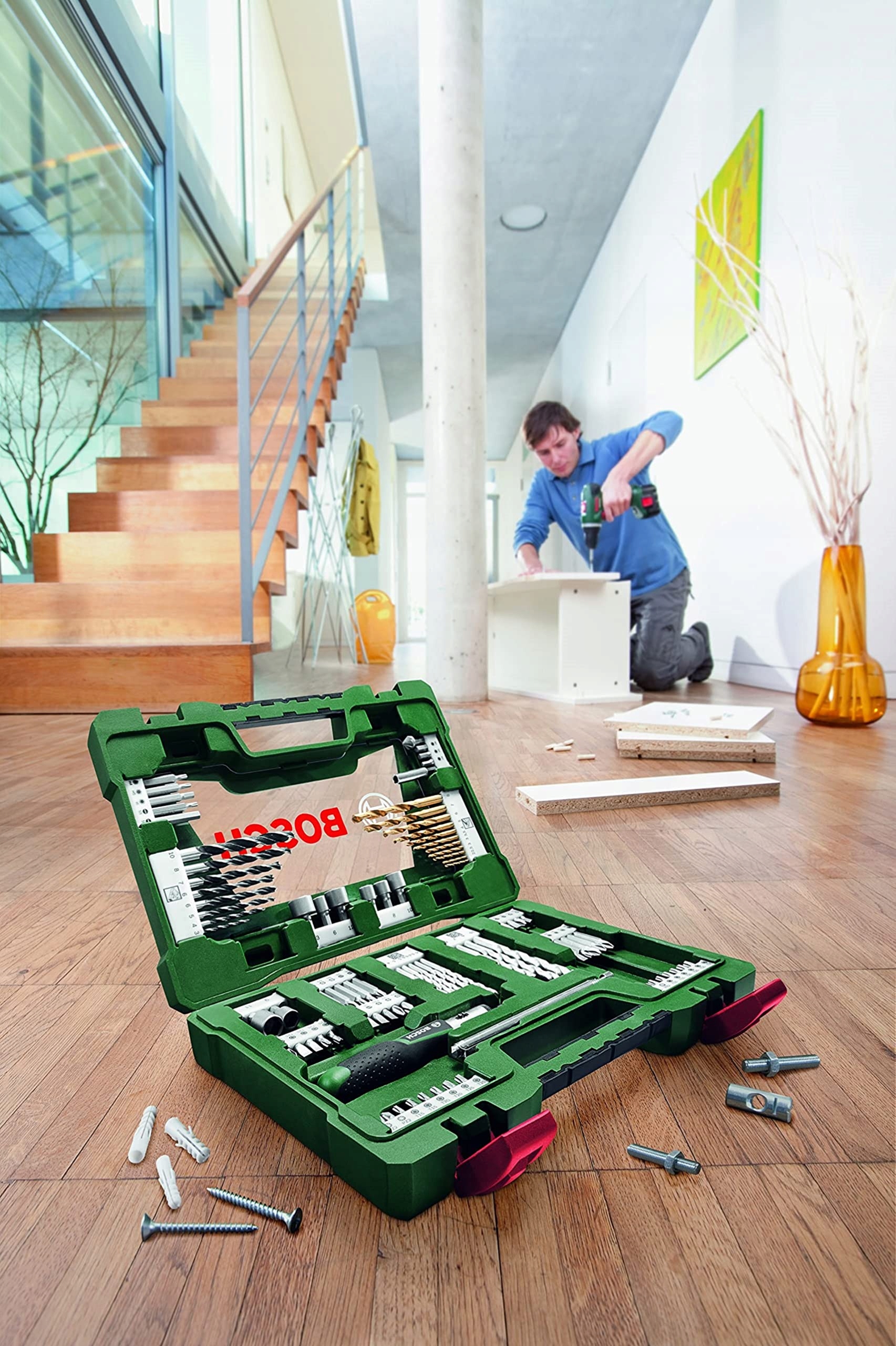 BOSCH Zestaw Wierteł i Bitów 91el Do Drewna Kamienia Metalu — miniatura 7