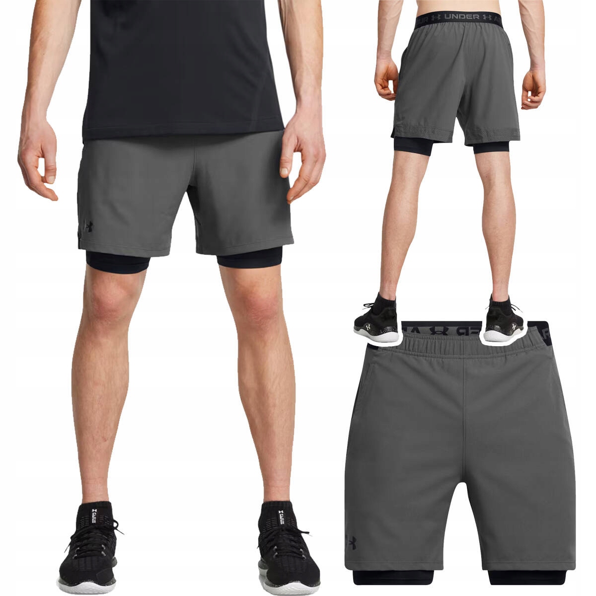 Spodenki męskie Under Armour Vanish 2in1 1373764 Szare r. XXL