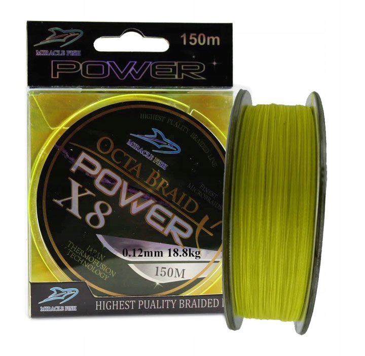 Plecionka Octa Braid Power X8 0,12mm 18,8 kg Żółta