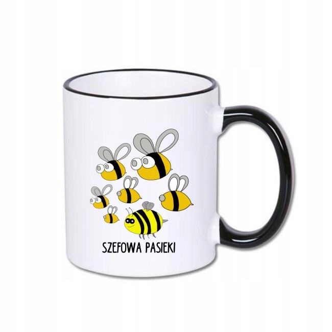 

Kubek czarny rant pszczoła szefowa pasieki pasieka
