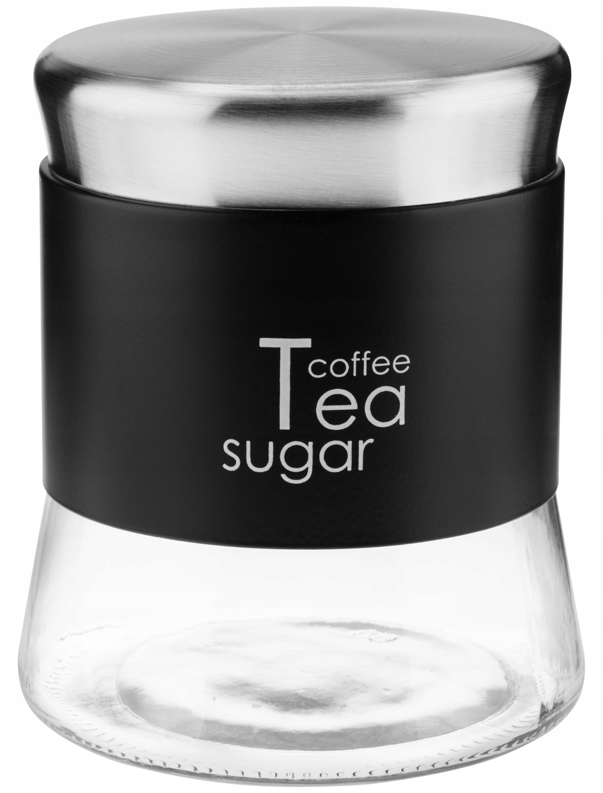 

Czarny Pojemnik Kuchenny Szklany Słoik 750 ML