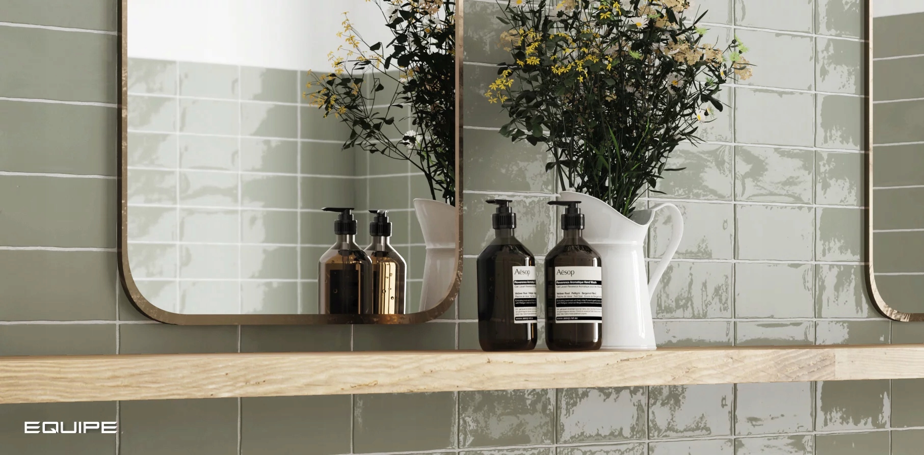 PŁYTKA ŚCIENNA CEGIEŁKA CEGŁA JODEŁKA 7,5x30cm MASIA OLIVE OLIWKOWA ZIELEŃ Marka Equipe