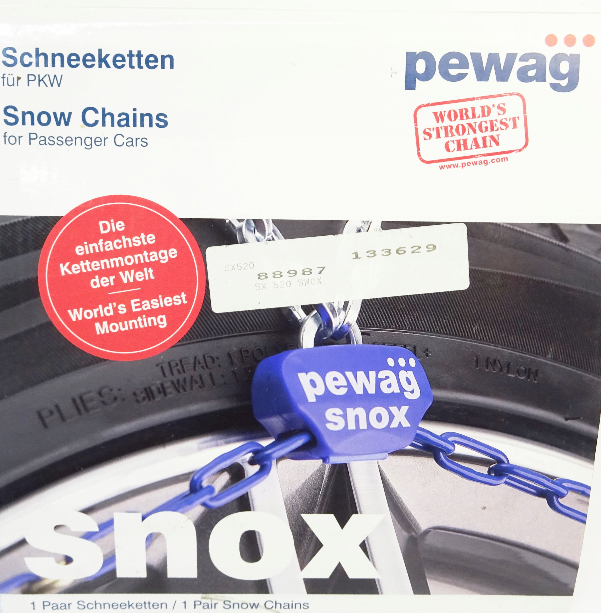 ŁAŃCUCHY ŚNIEGOWE PEWAG SNOX SX 520 Kod producenta PWG-SXP520